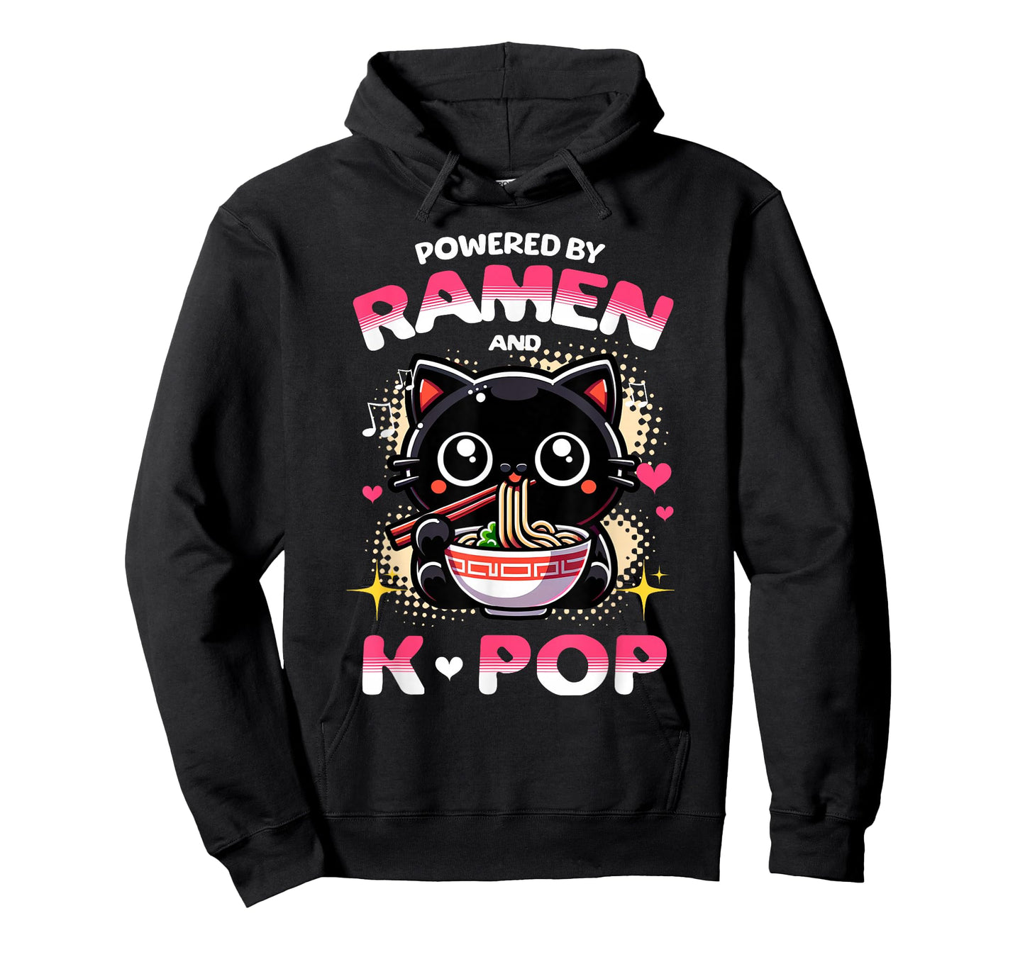Powered by Ramen and K Pop Funny Anime Korean Music Manga T-Shirt