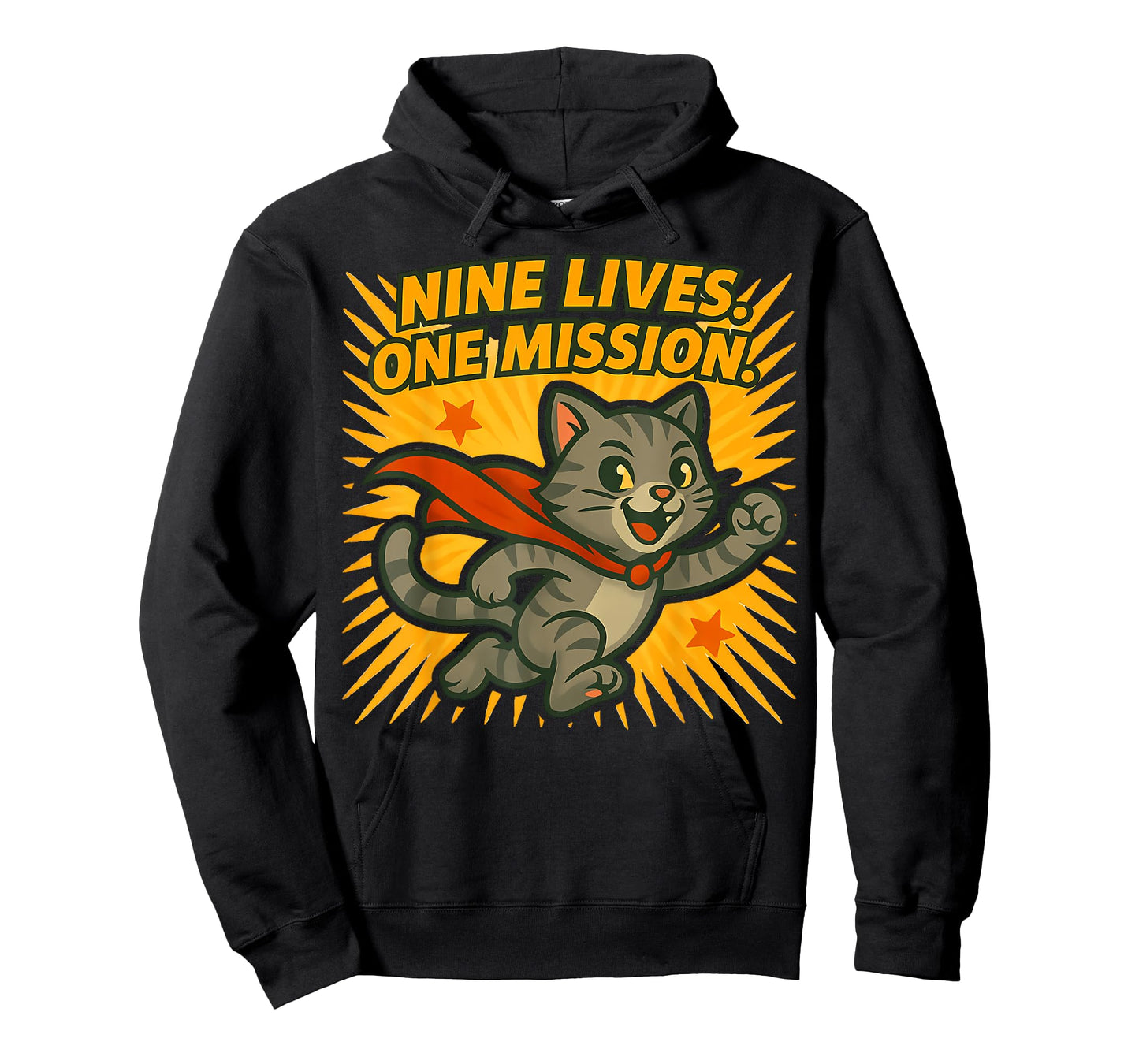 Nine Lives One Mission Cat Superhero T-Shirt