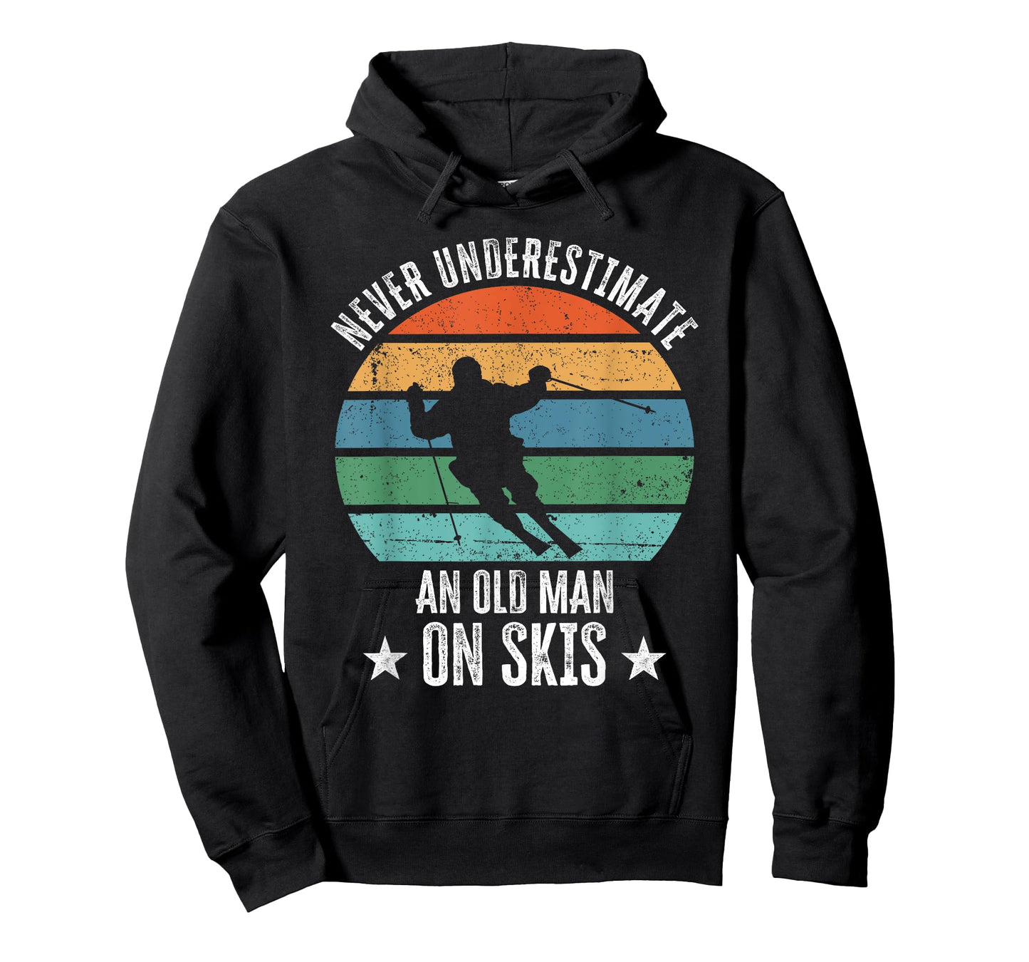 Never Underestimate An Old Man On Skis Funny Skier Gift T-Shirt