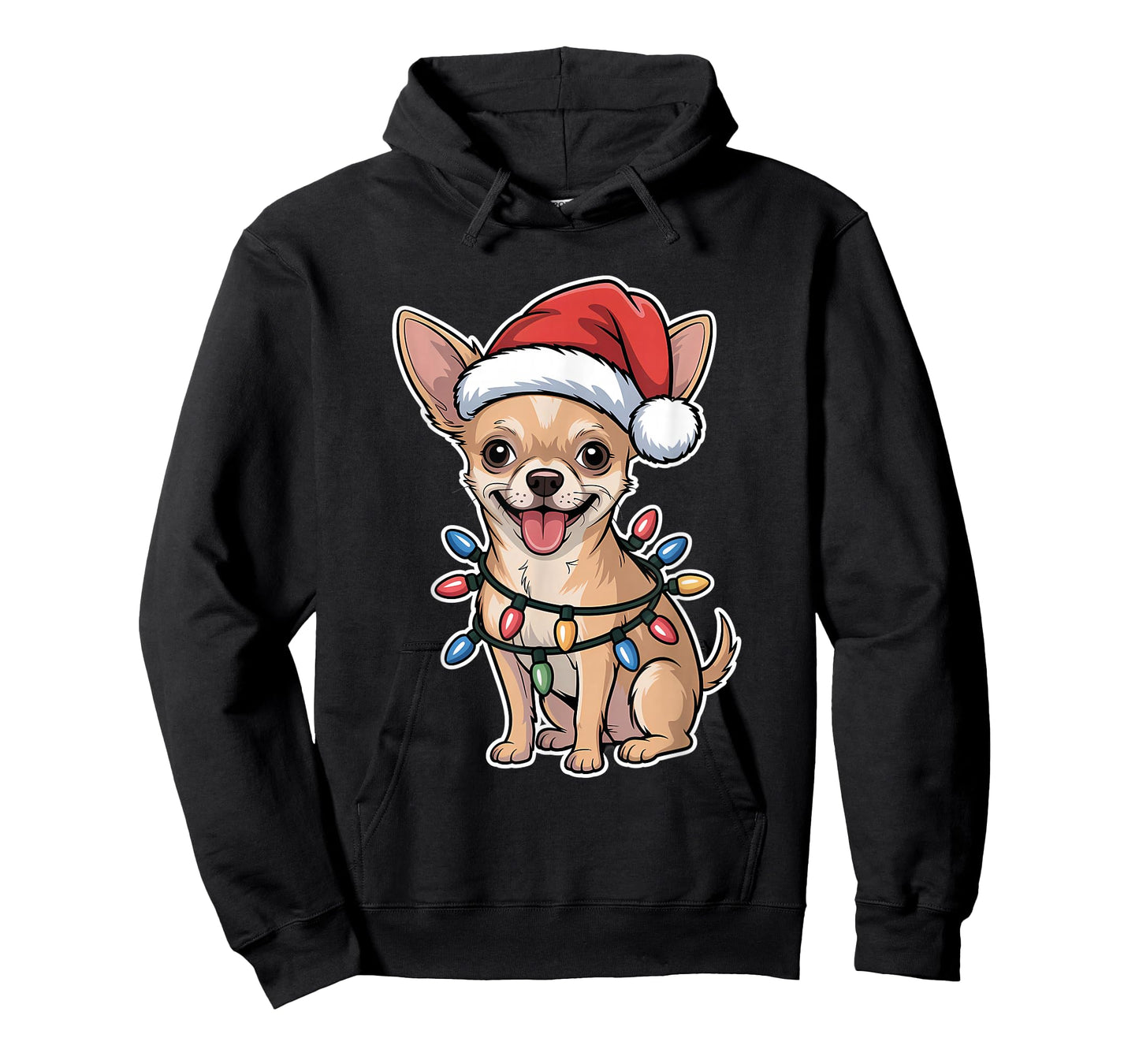 Chihuahua Wrapped in Christmas Lights T-Shirt