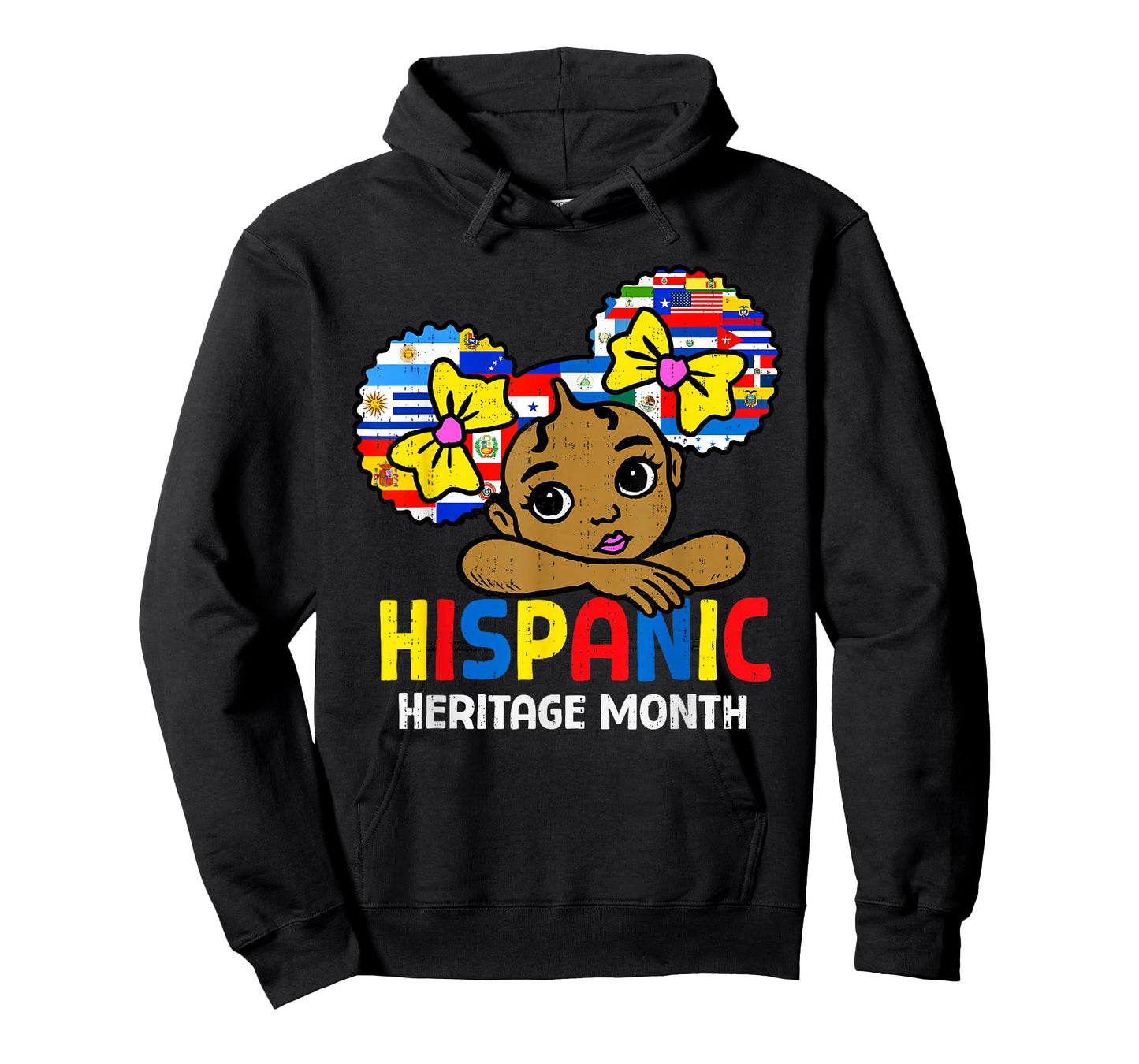 Hispanic Heritage Month Cute Girls Latino Countries Flags T-Shirt