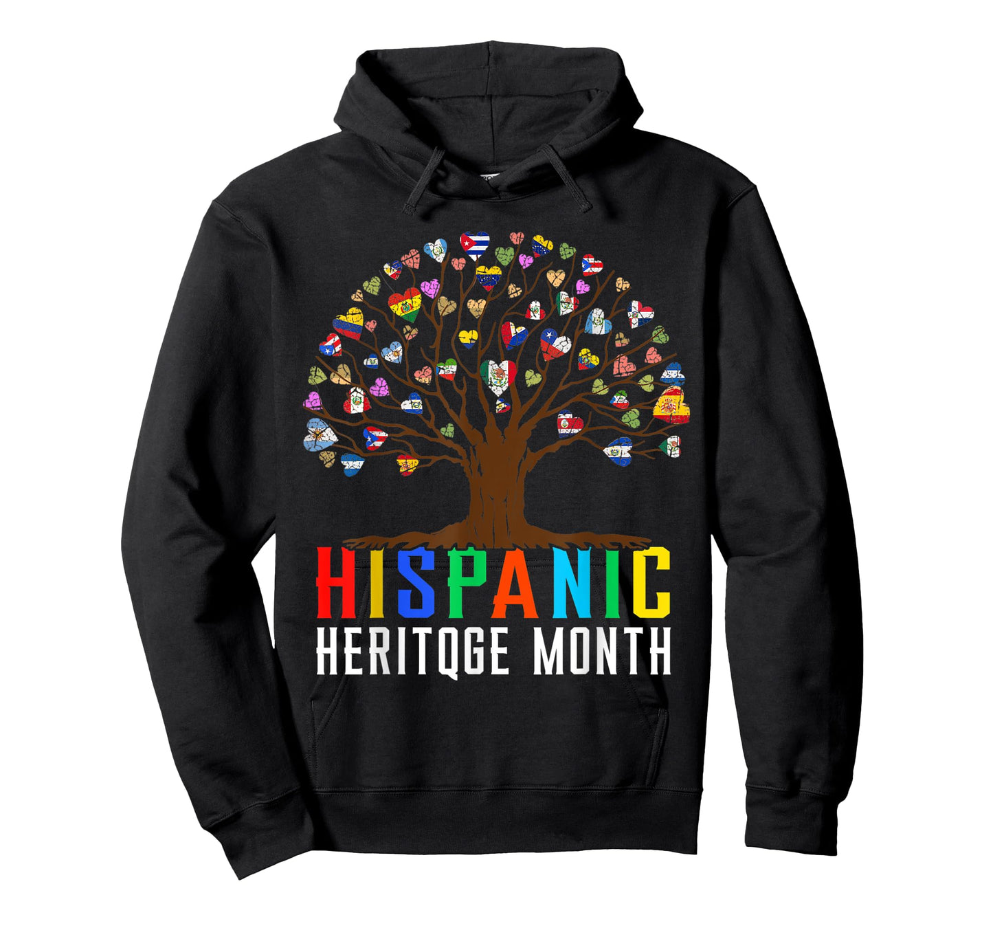 Heart Flag Tree Root Latino National Hispanic Heritage Month T-Shirt