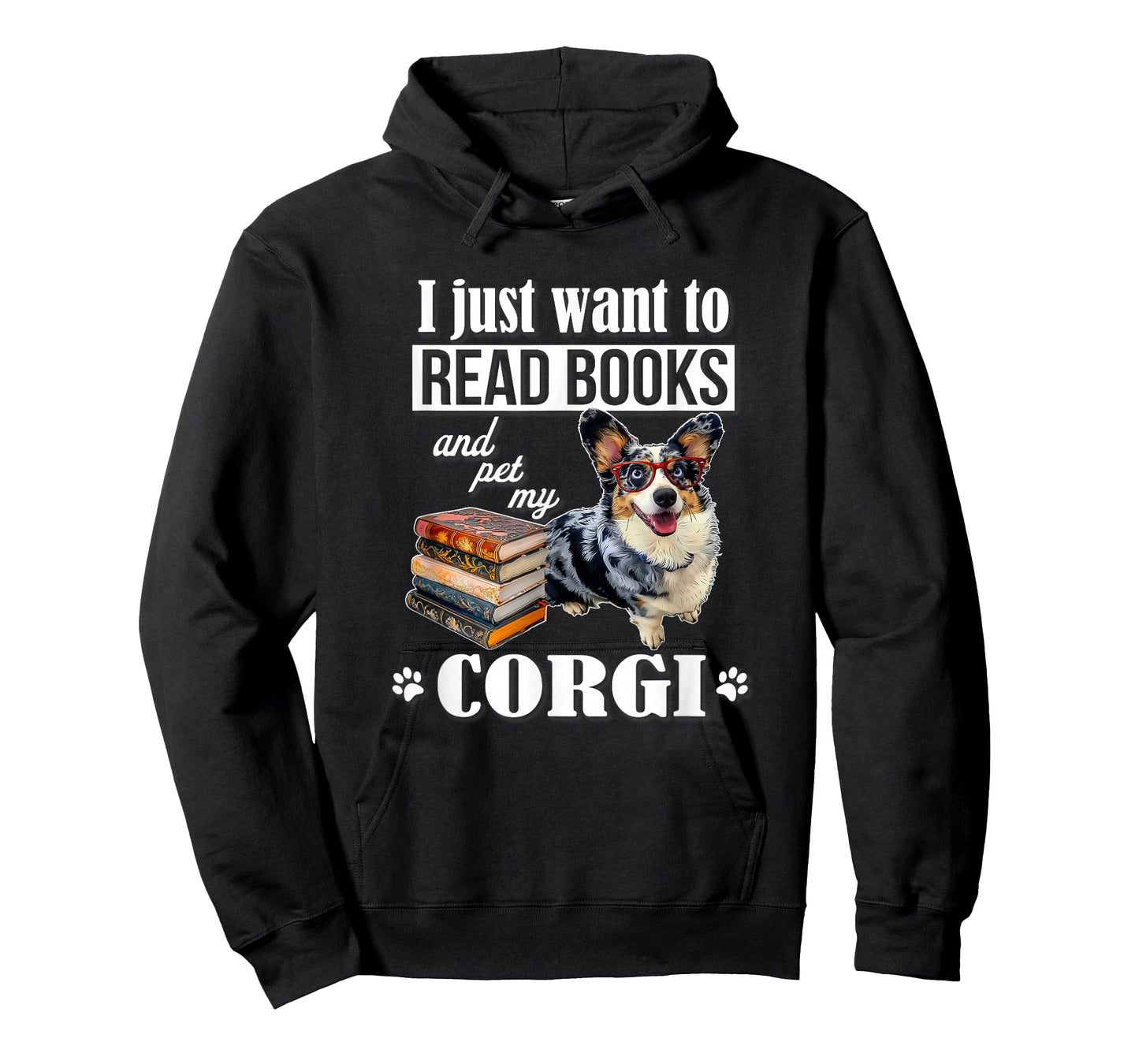 Funny Kids Womens Read Books & Pet My Blue Merle Corgi Lover T-Shirt