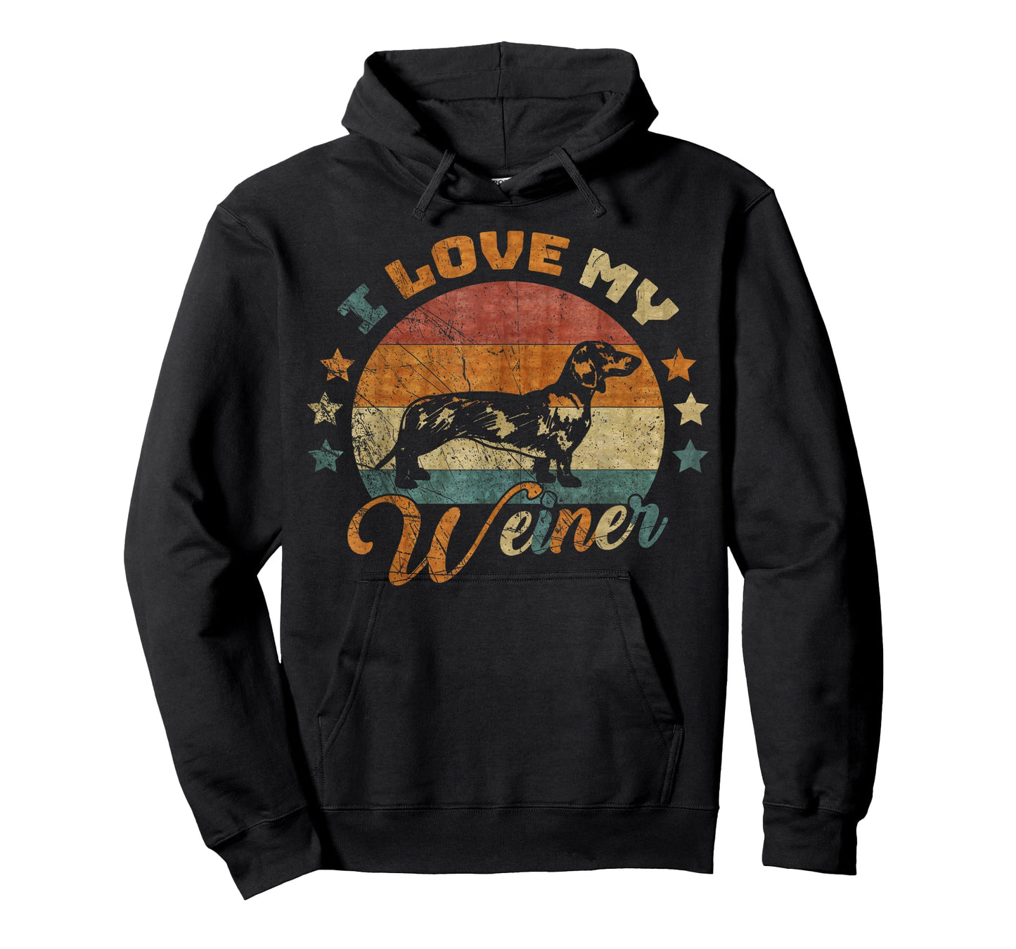 Vintage Retro I Love My Dachshund Dog Funny Weiner Lover Men Women Kids T-Shirt