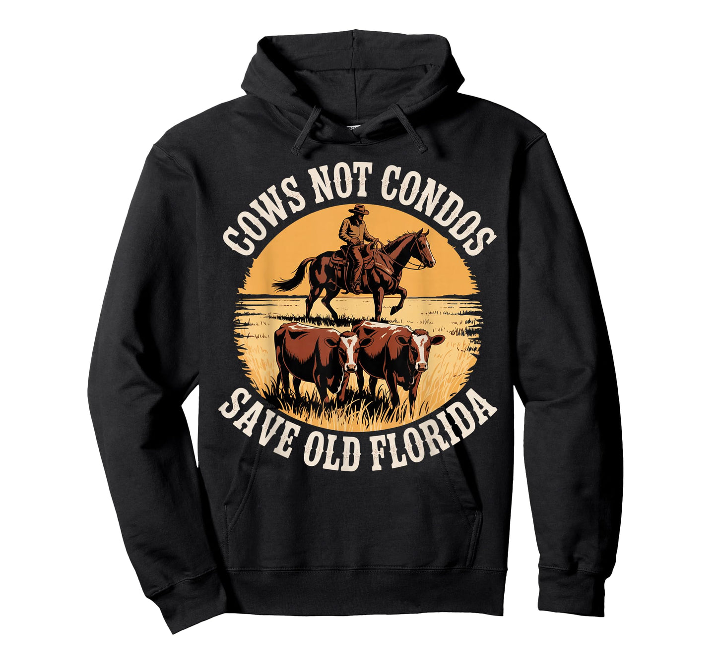 Cows Not Condos Save Old Florida Vintage Cowboy Farm Funny T-Shirt