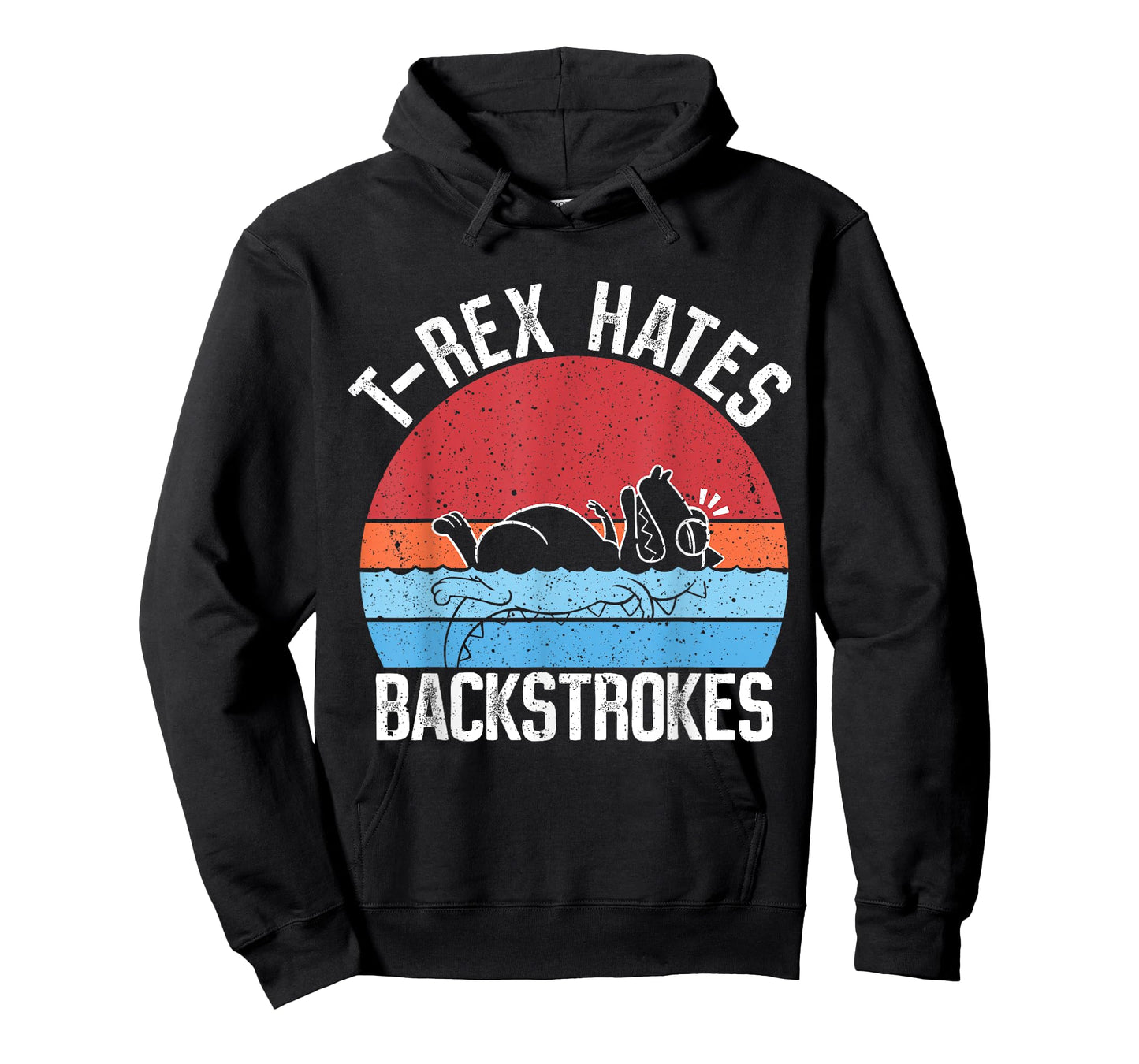Funny Swimming Swimmer T-rex Hates Backstrokes Retro T-Shirt