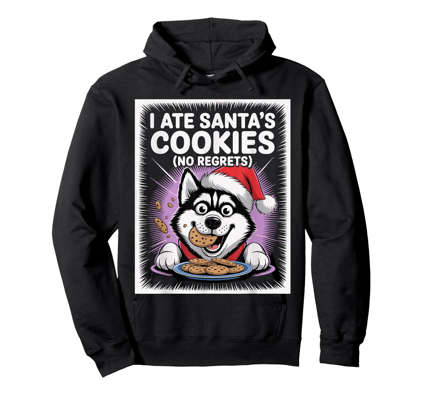 I Ate Santas Cookies Puppy Funny Christmas Siberian Husky T-Shirt