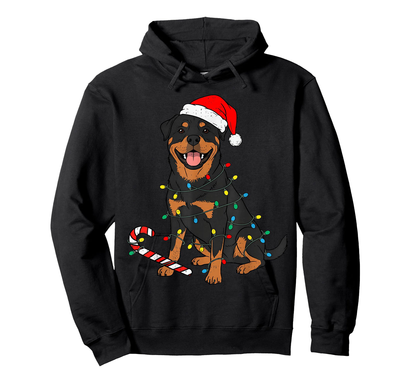 Rottweiler Dog Christmas Lights Santa Xmas Pet Dog Lover T-Shirt