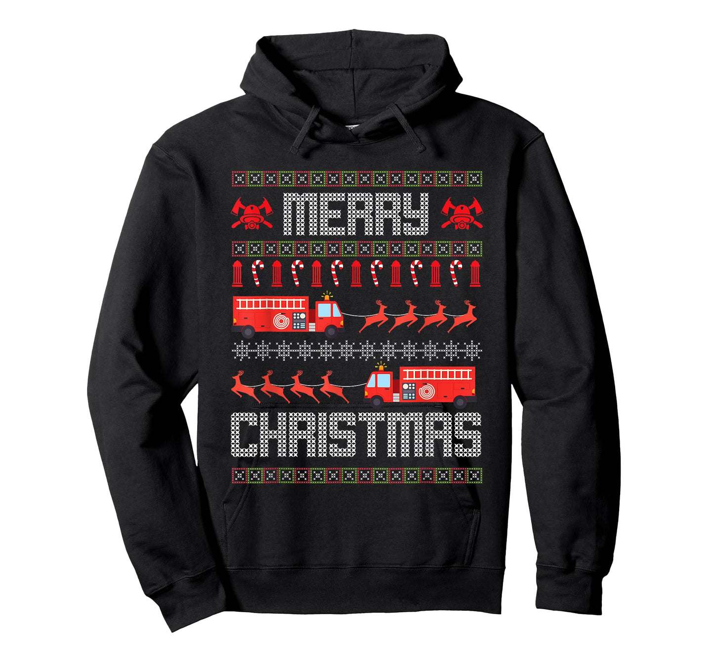 Christmas Firefighter Merry Christmas Fire Truck Costume T-Shirt