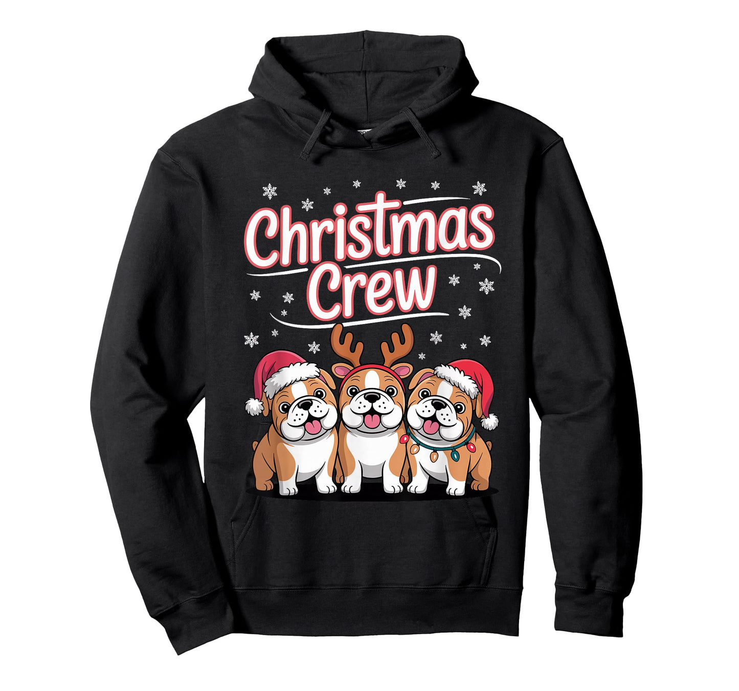 Christmas Crew Xmas Puppy Funny Christmas English Bulldog T-Shirt