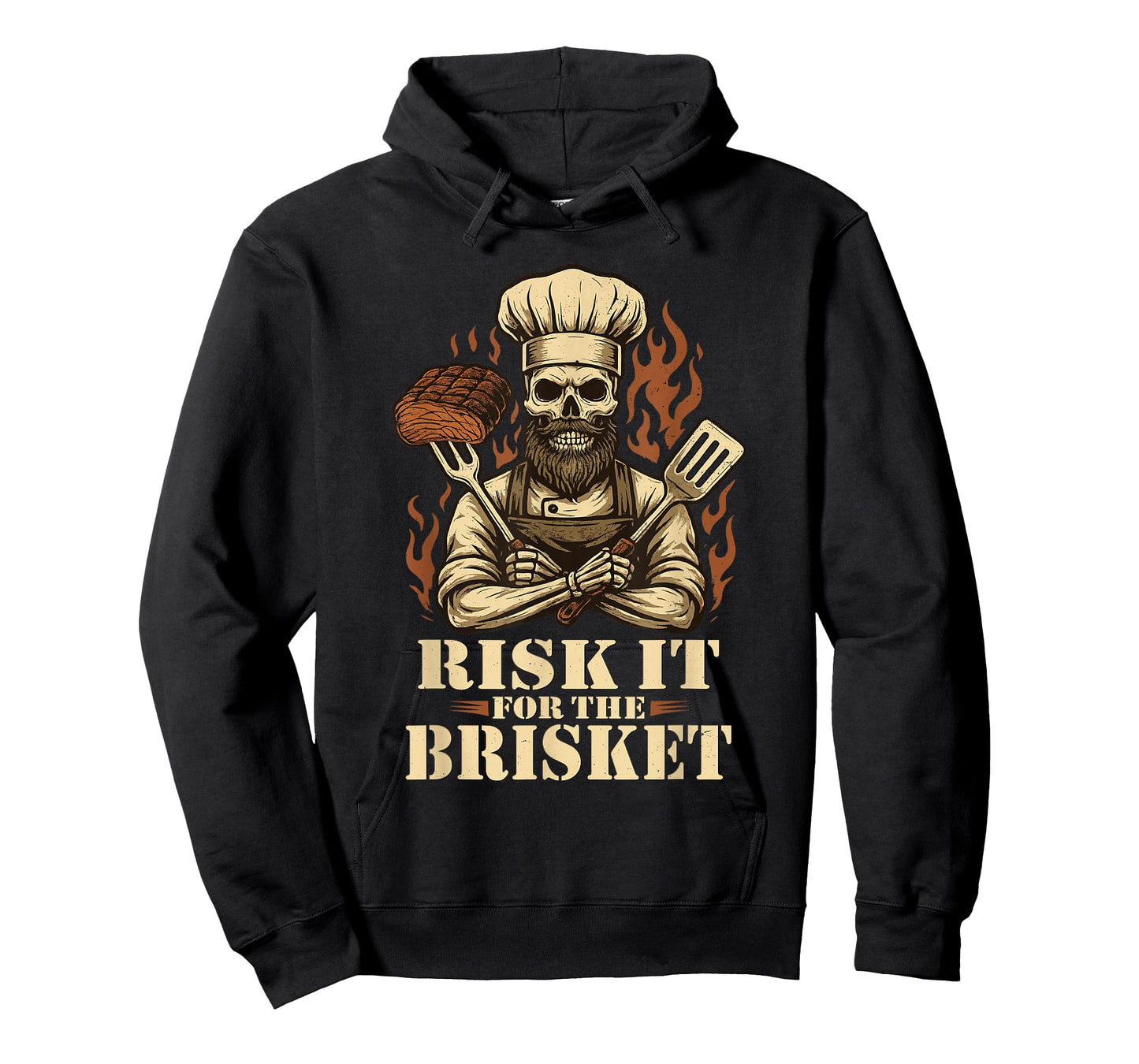 Risk It for The Brisket Funny BBQ Lovers Grill Smoker Master T-Shirt