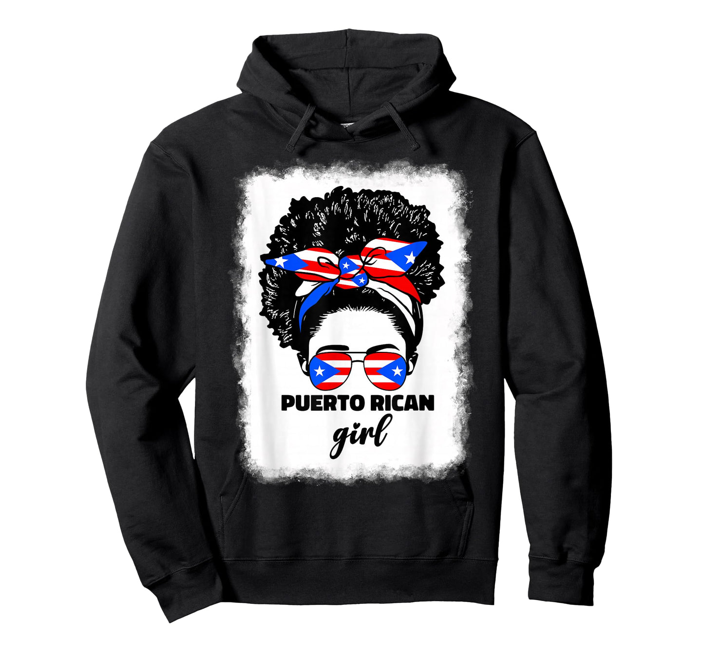 Black Afro Puerto Rican Girl Woman Girls Puerto Rico PR Flag T-Shirt