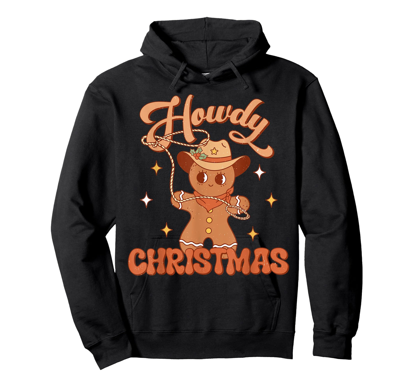 Gingerbread Man Cowboy Lasso Western Howdy Christmas T-Shirt