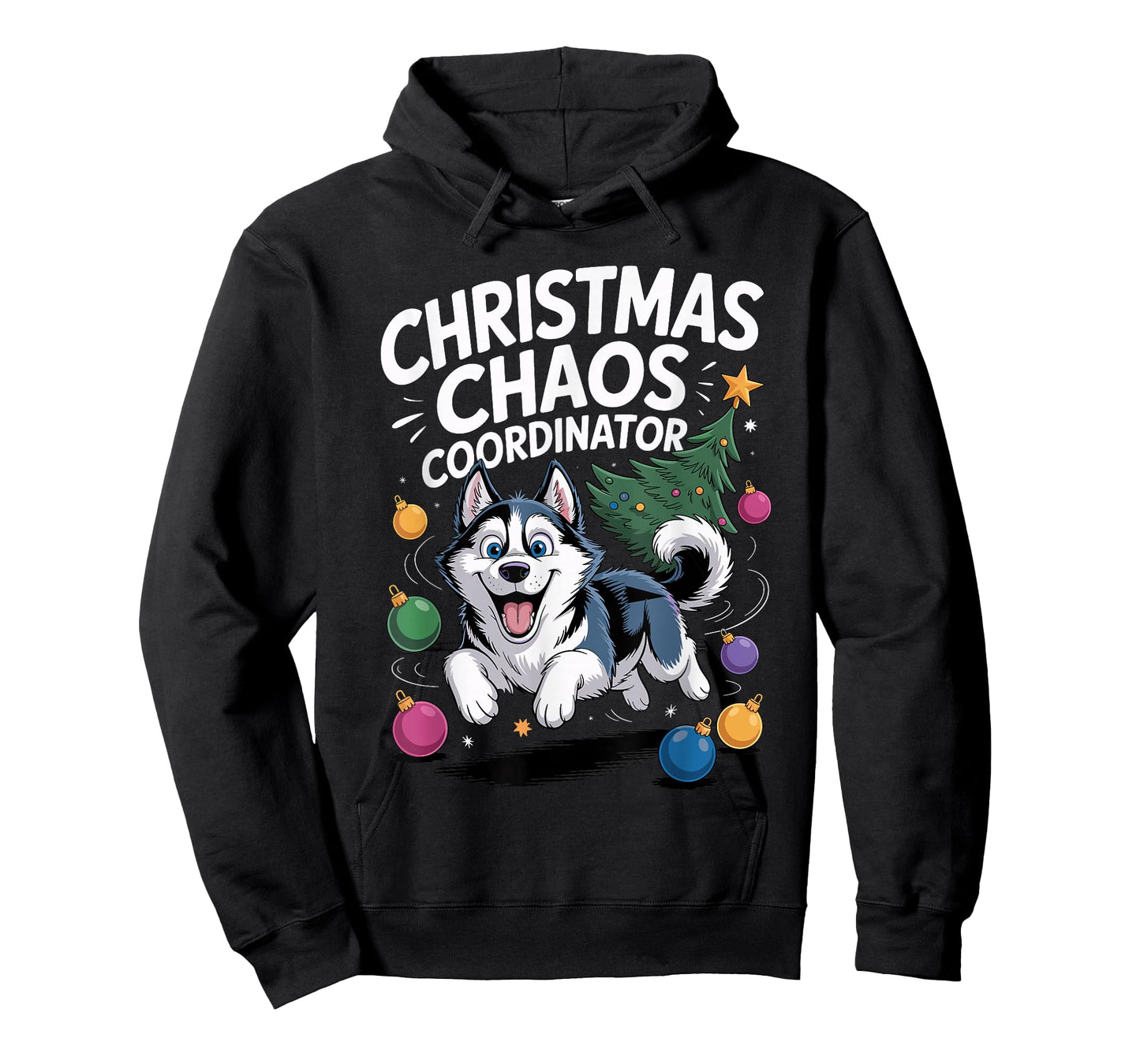 Christmas Chaos Coordinator Puppy Funny Siberian Husky T-Shirt