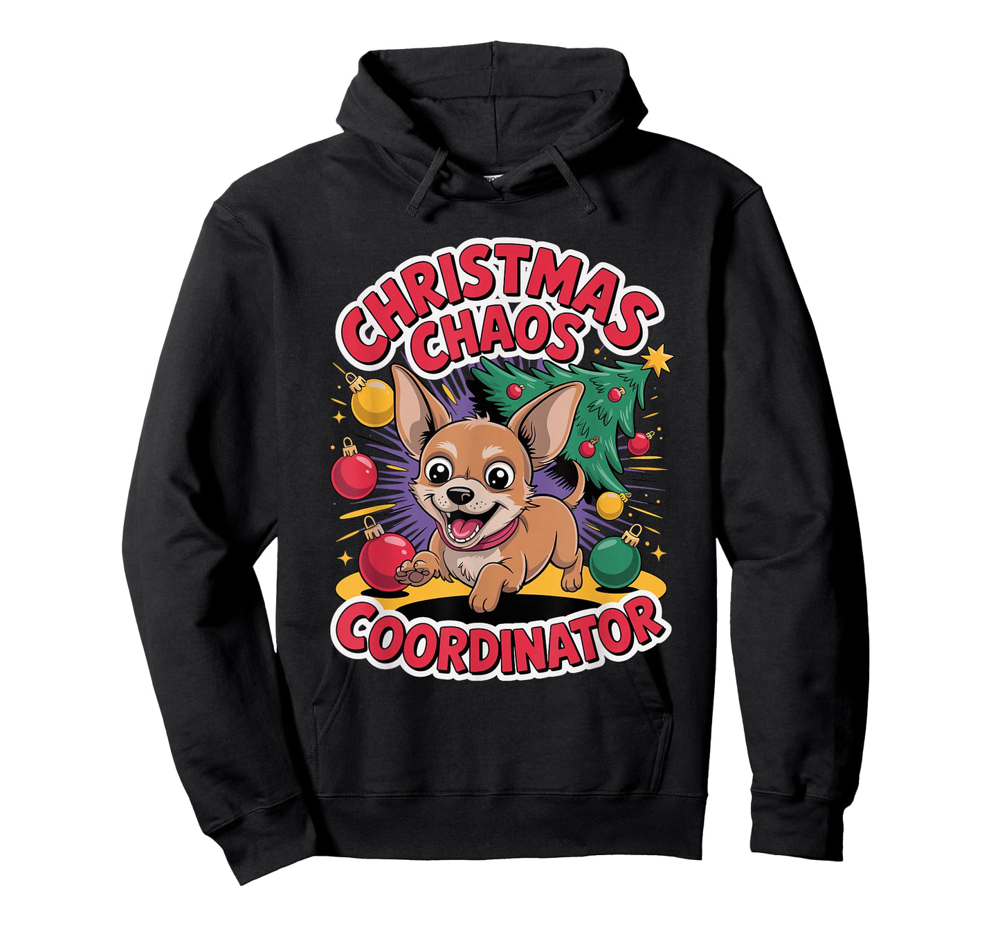Christmas Chaos Coordinator Xmas Puppy Funny Chiweenie T-Shirt