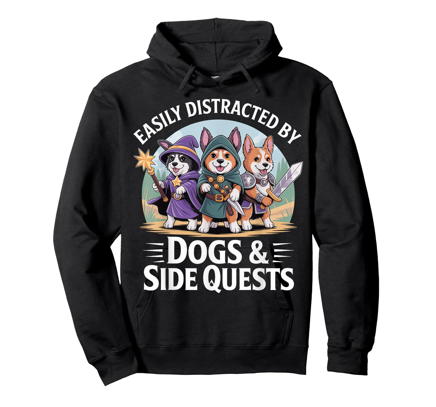 Gamer Side Quest Dog Funny RPG Games Gaming T-Shirt