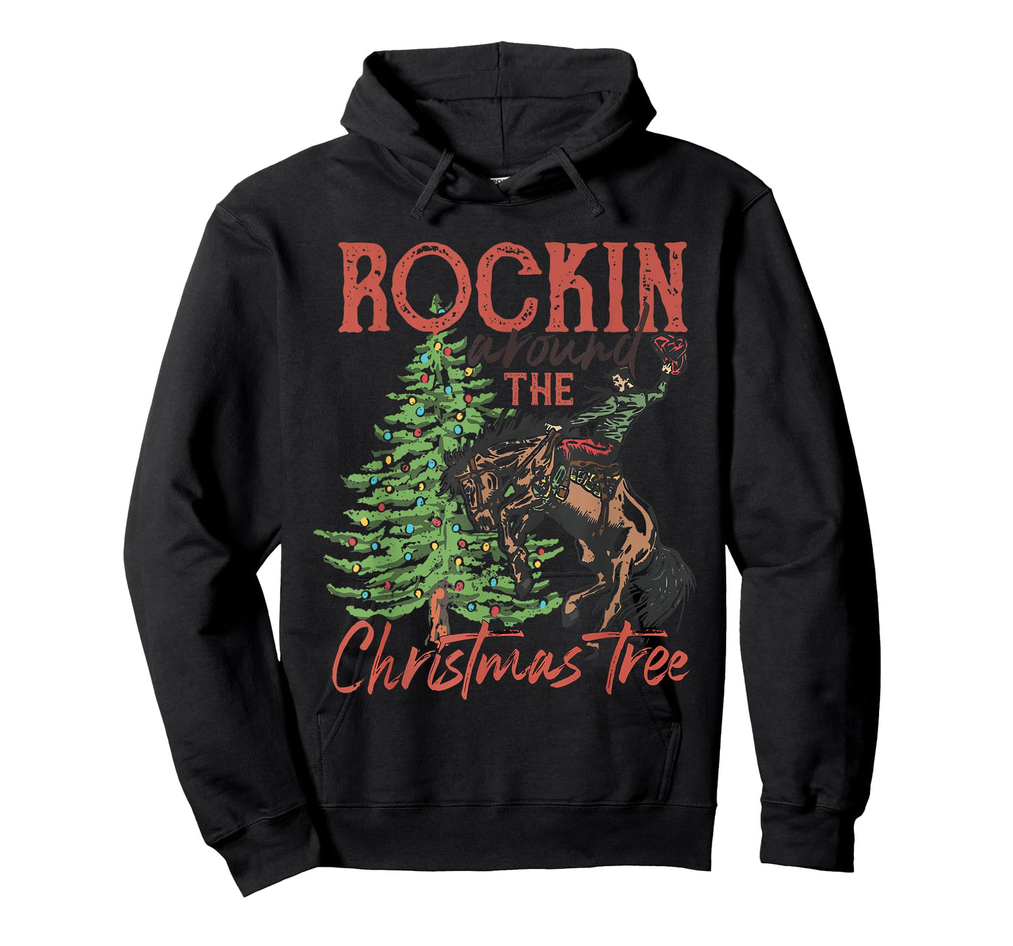 Funny Country Western Xmas Rockin Around The Christmas Tree T-Shirt