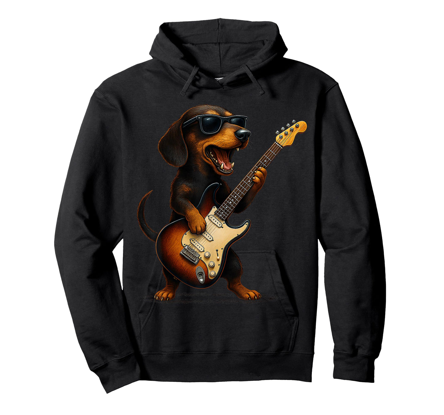 Dachshund Playing Guitar Rock Music Dog Lover Pet Mom Animal T-Shirt