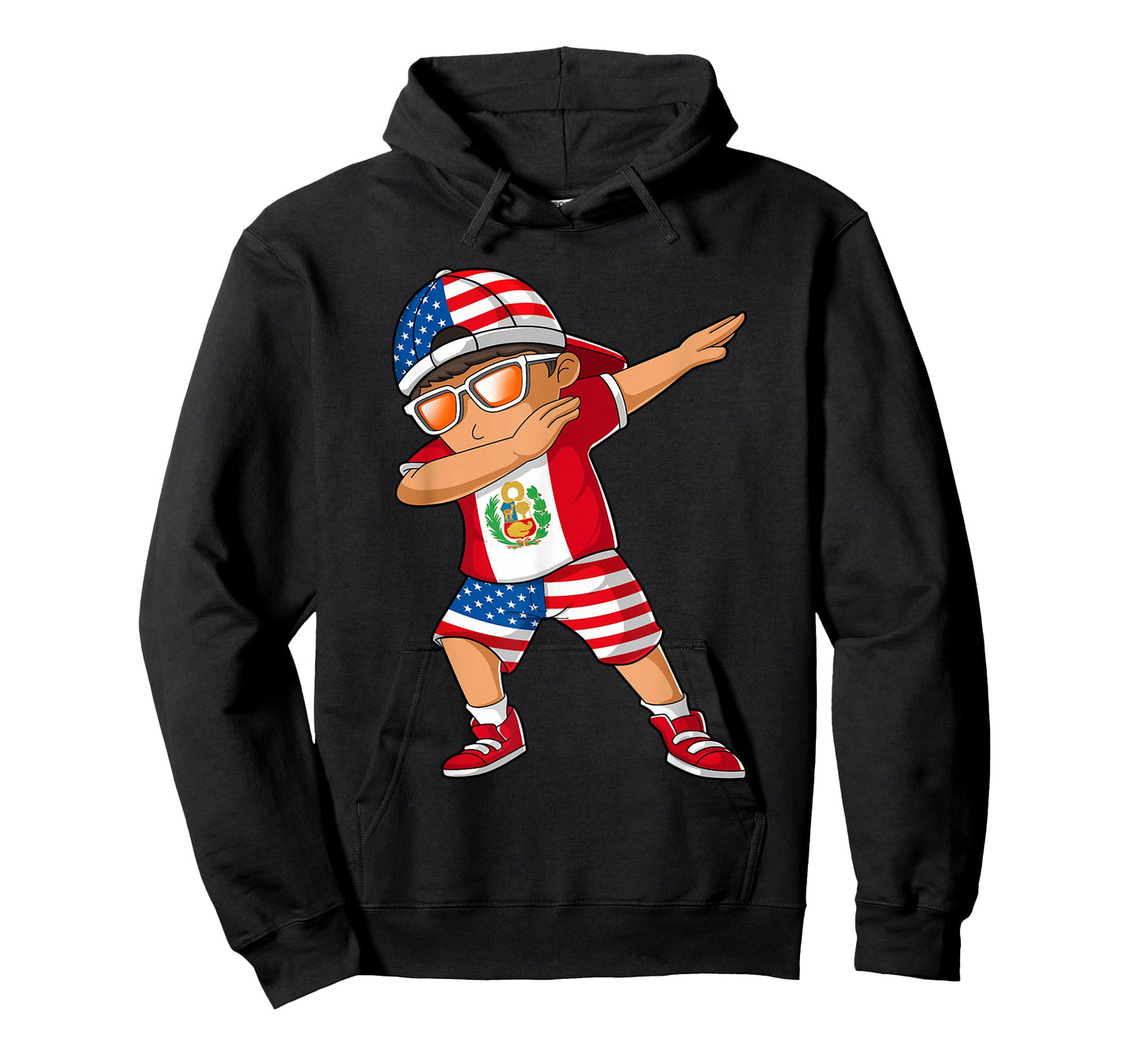 Half American Half Peruvian Boy Kid Peru Flag Patriotic T-Shirt