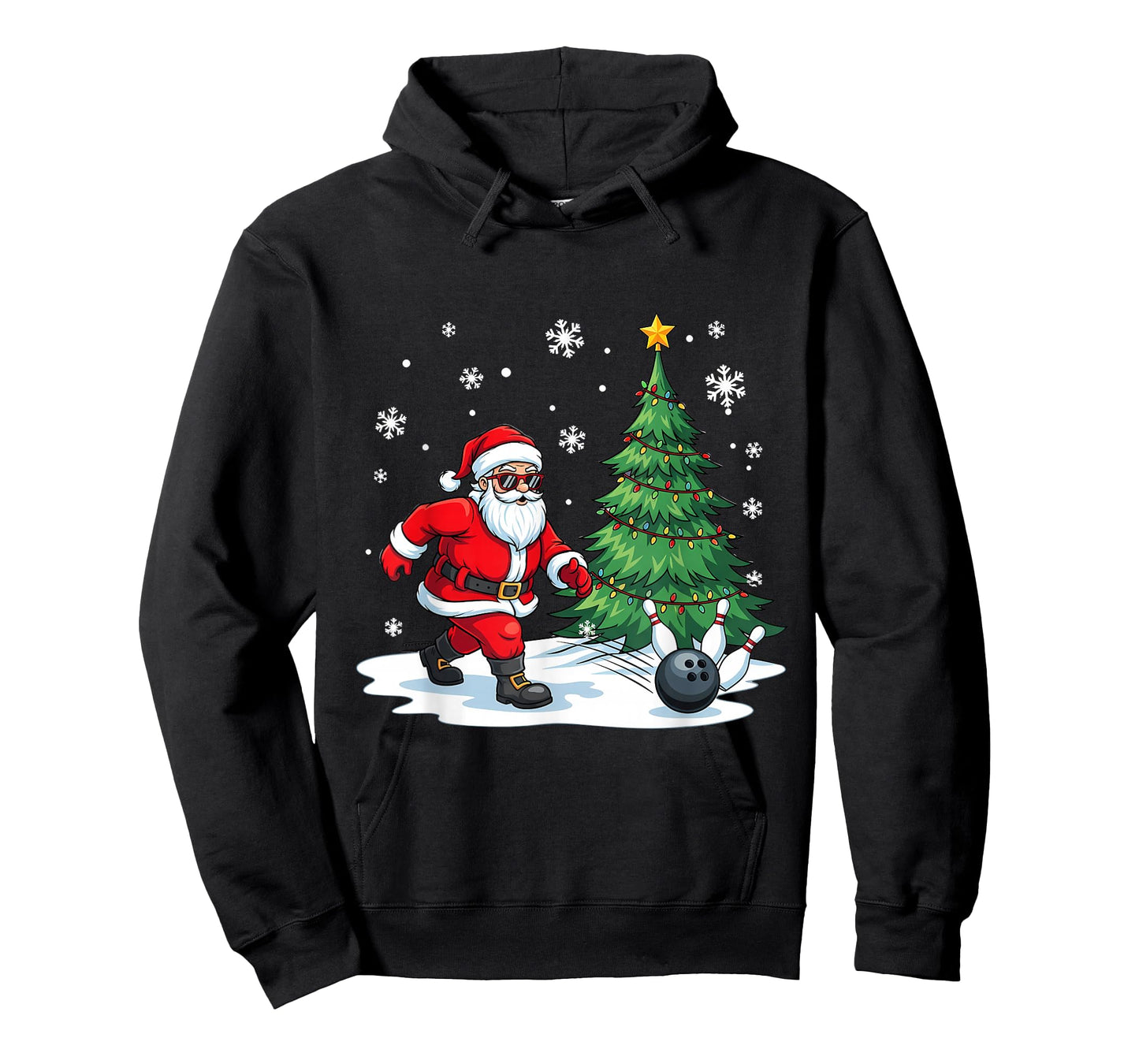 Merry Christmas Santa Playing Bowling Sport Lovers T-Shirt