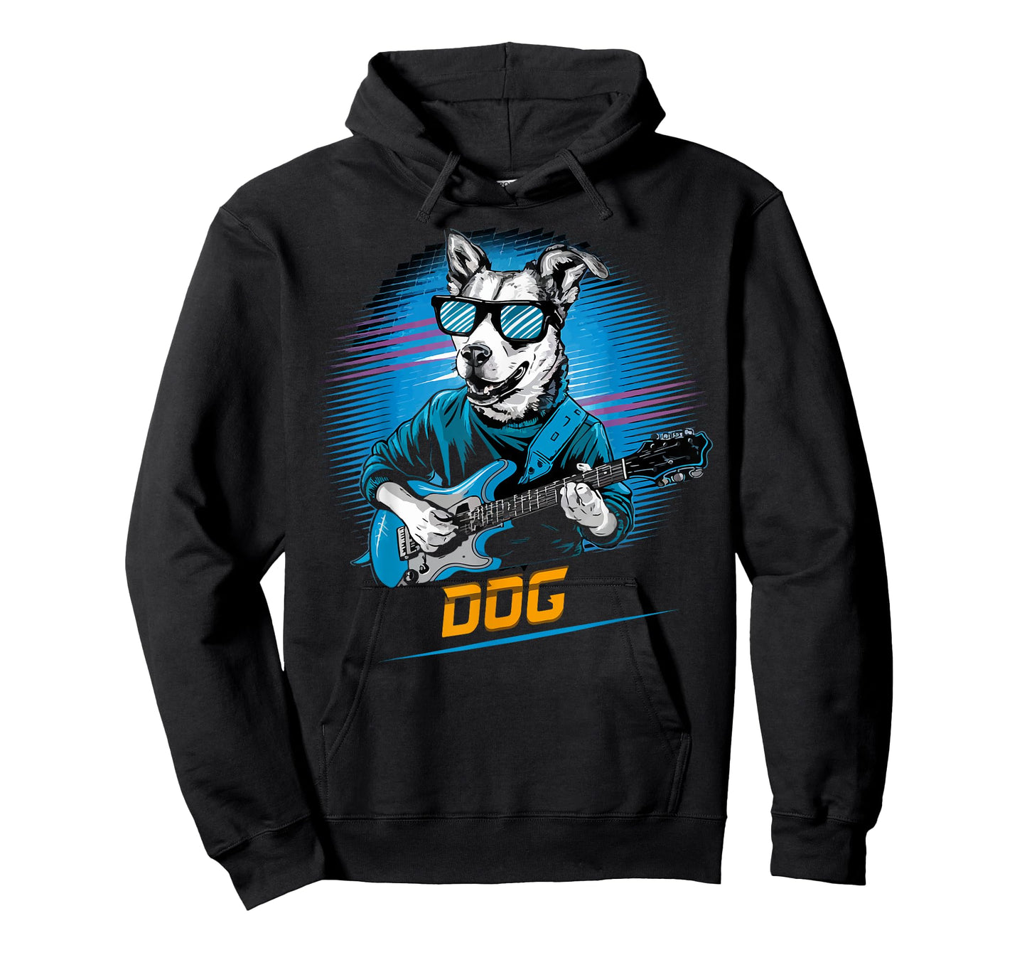 cute Dog Playing Bass Guitar tee Animal Playing Guitar music Men Women Kids T-Shirt