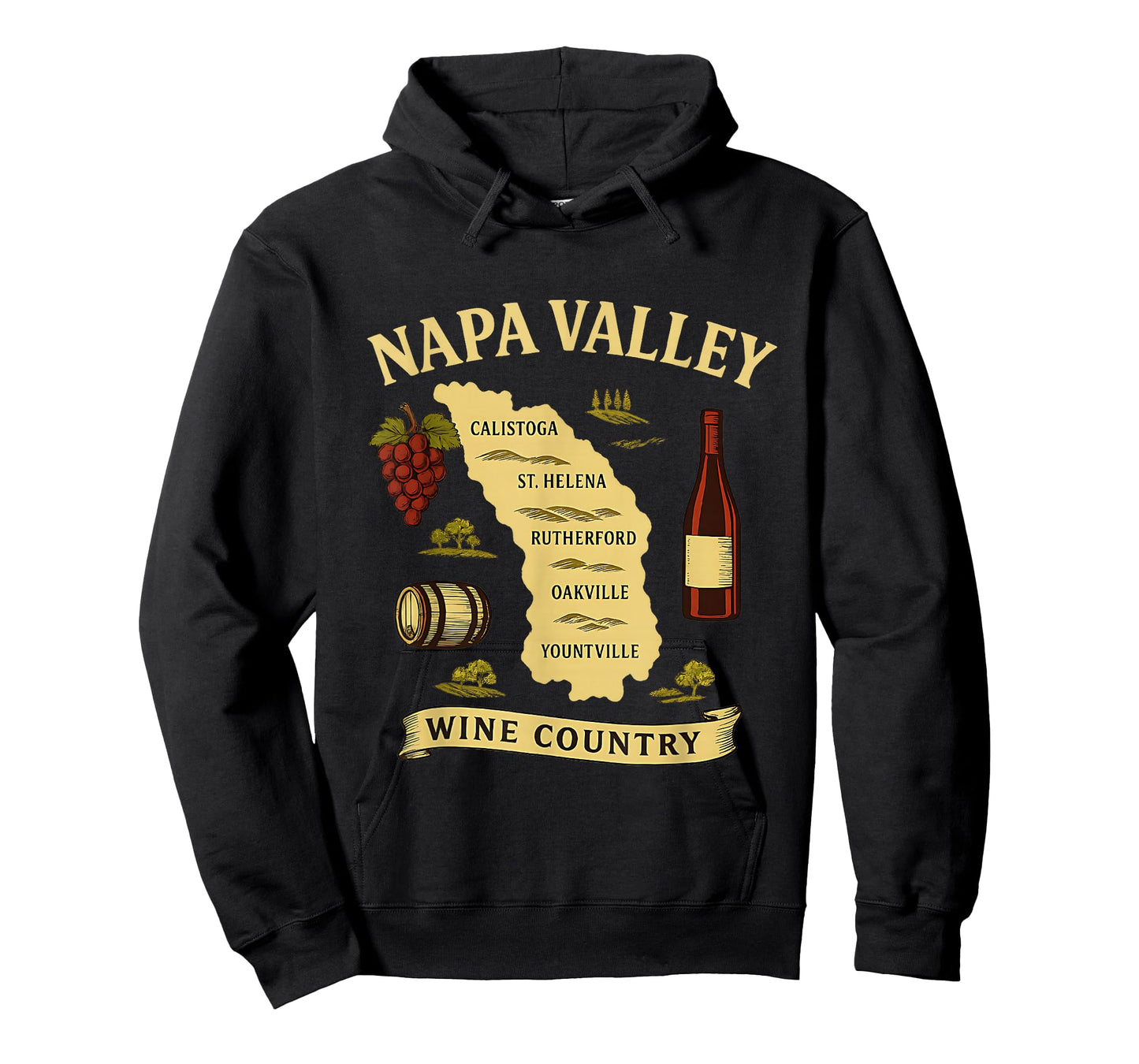 Napa Valley Wine Country Map California Vineyard T-Shirt