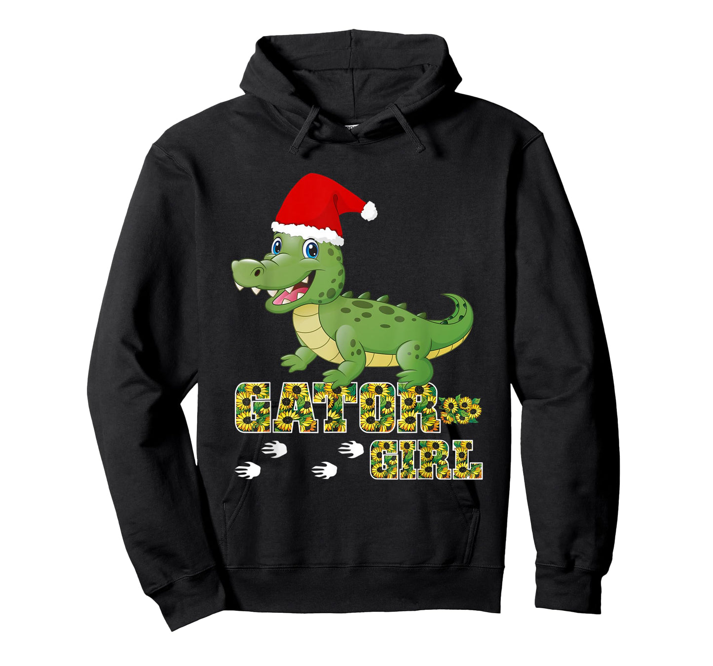 Christmas Gator Girl Santa Hat Florida Alligator Crocodile T-Shirt