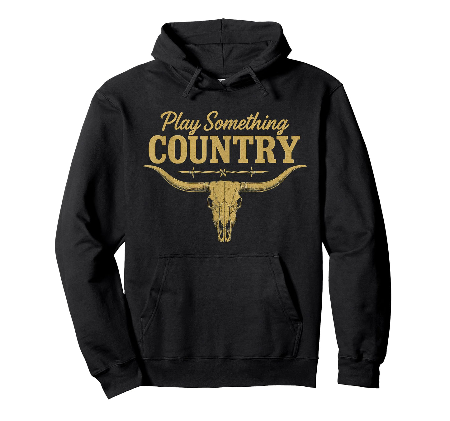 Play Something Country Music Bull Skull Southern Western T-Shirt