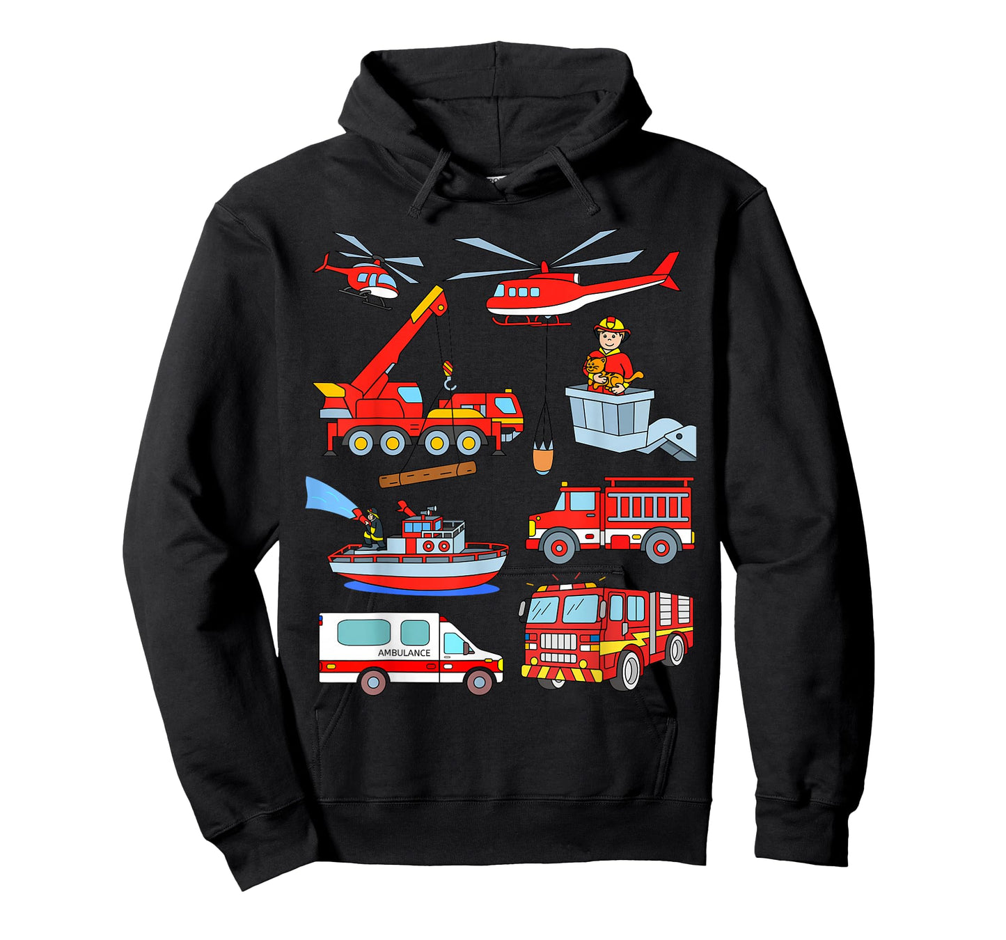 Firetruck Boys Men Firefighter Fireman Fire Engine Truck T-Shirt