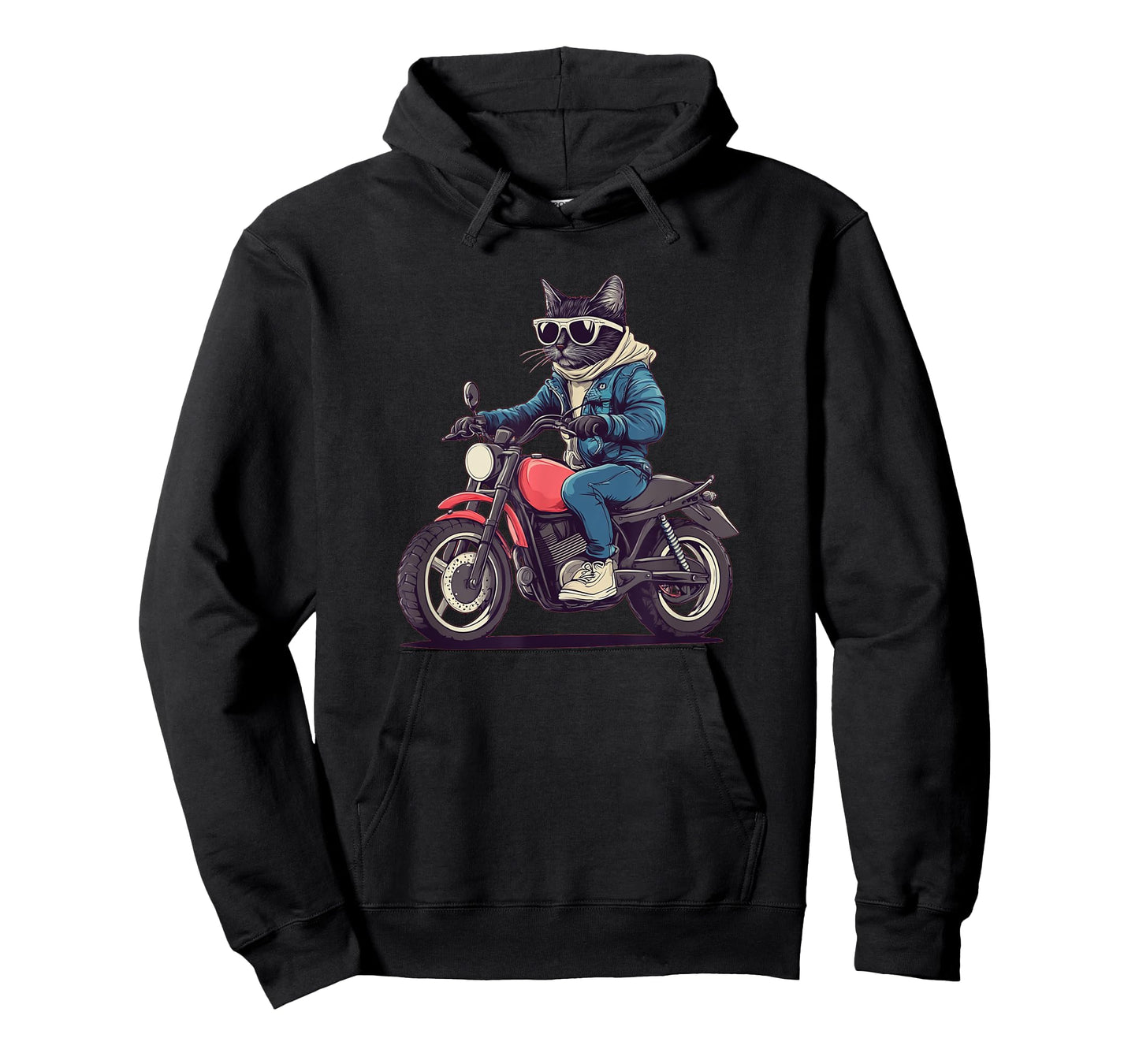 Cool Cat with Motorbike for Motorcycle Season and Biker Men Women Kids T-Shirt