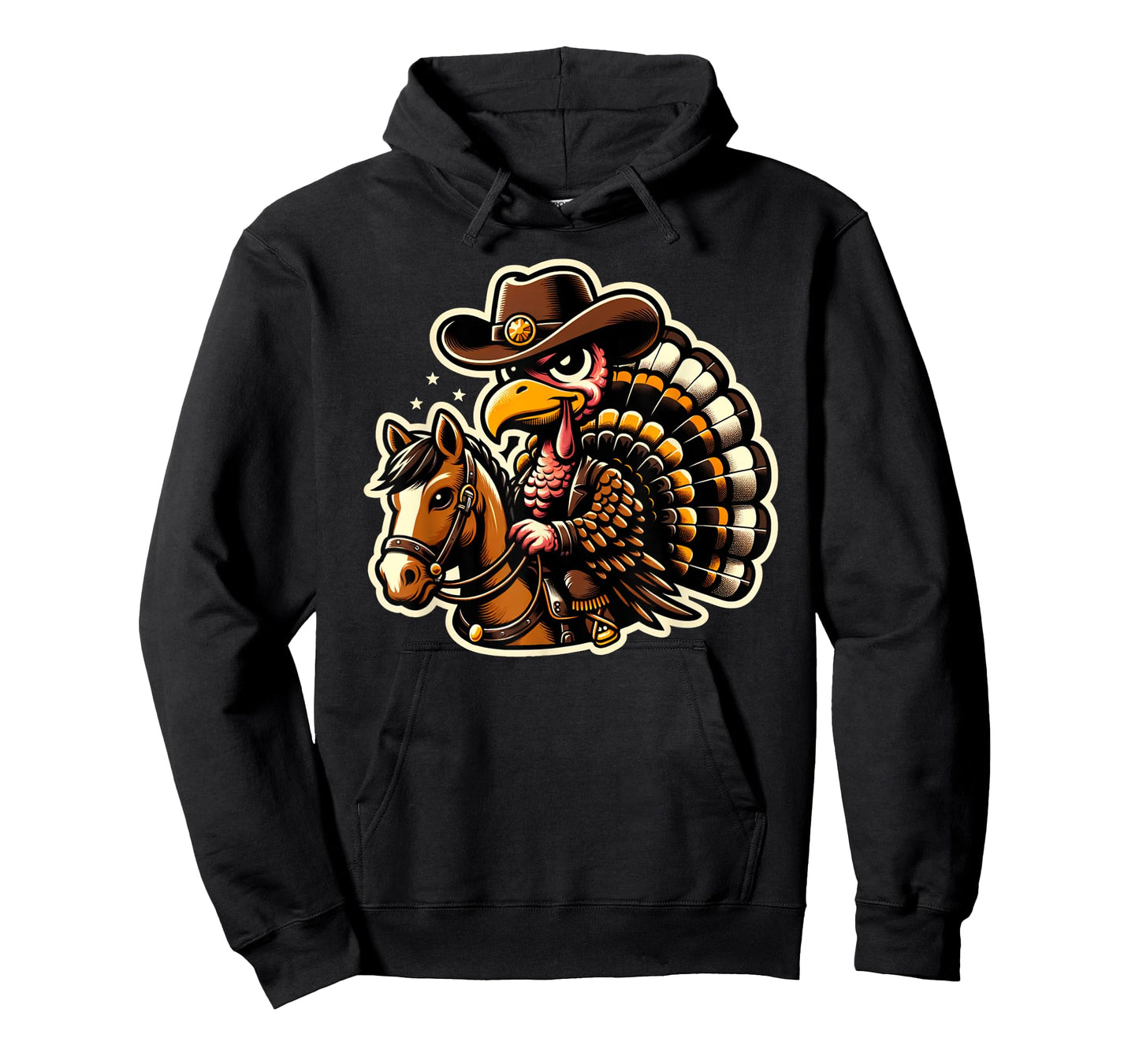 Funny Cowboy Turkey Riding Horse Thanksgiving Country Vibes T-Shirt