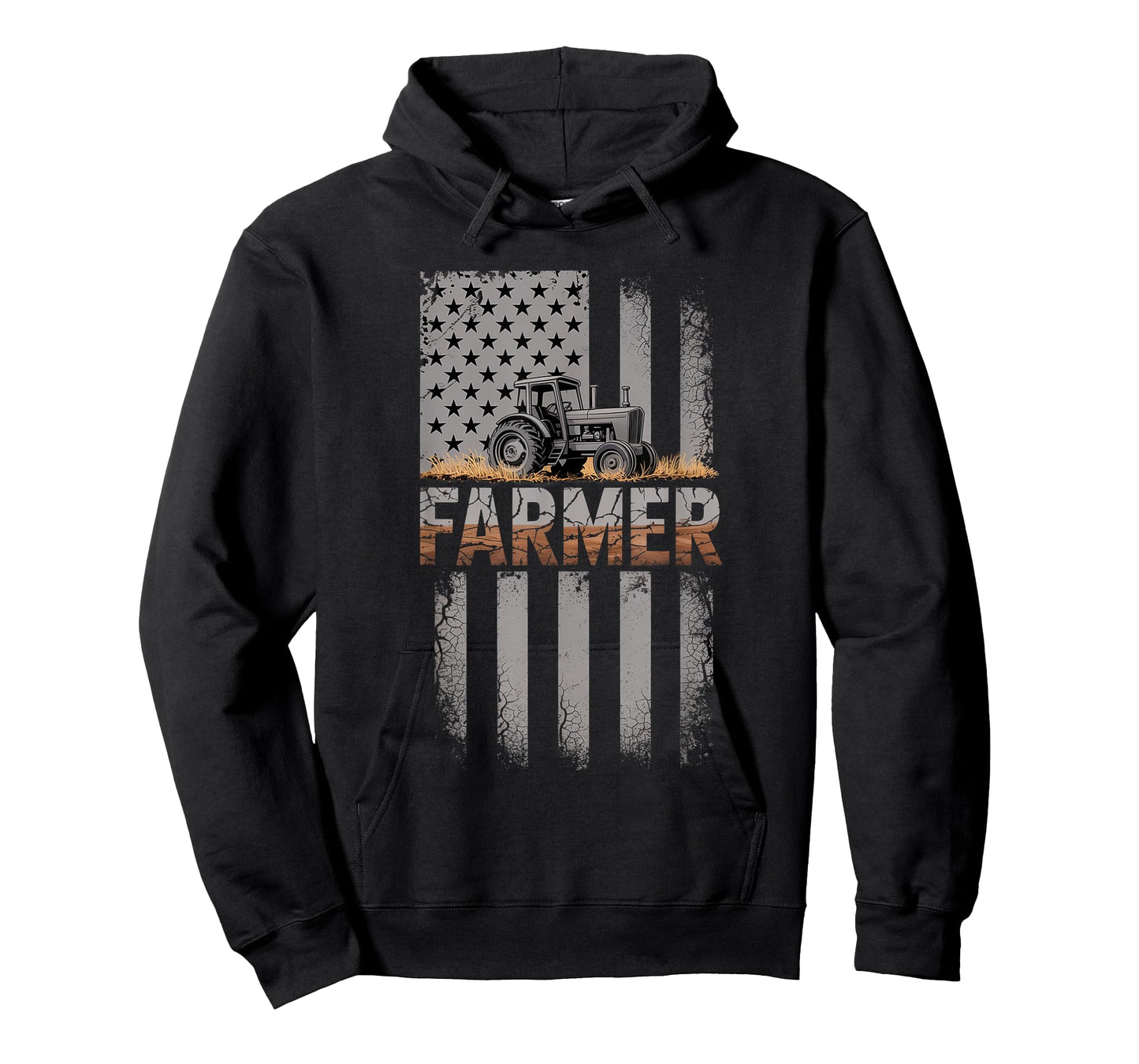 Farmer Flag Tractor Vintage American Rural Pride T-Shirt
