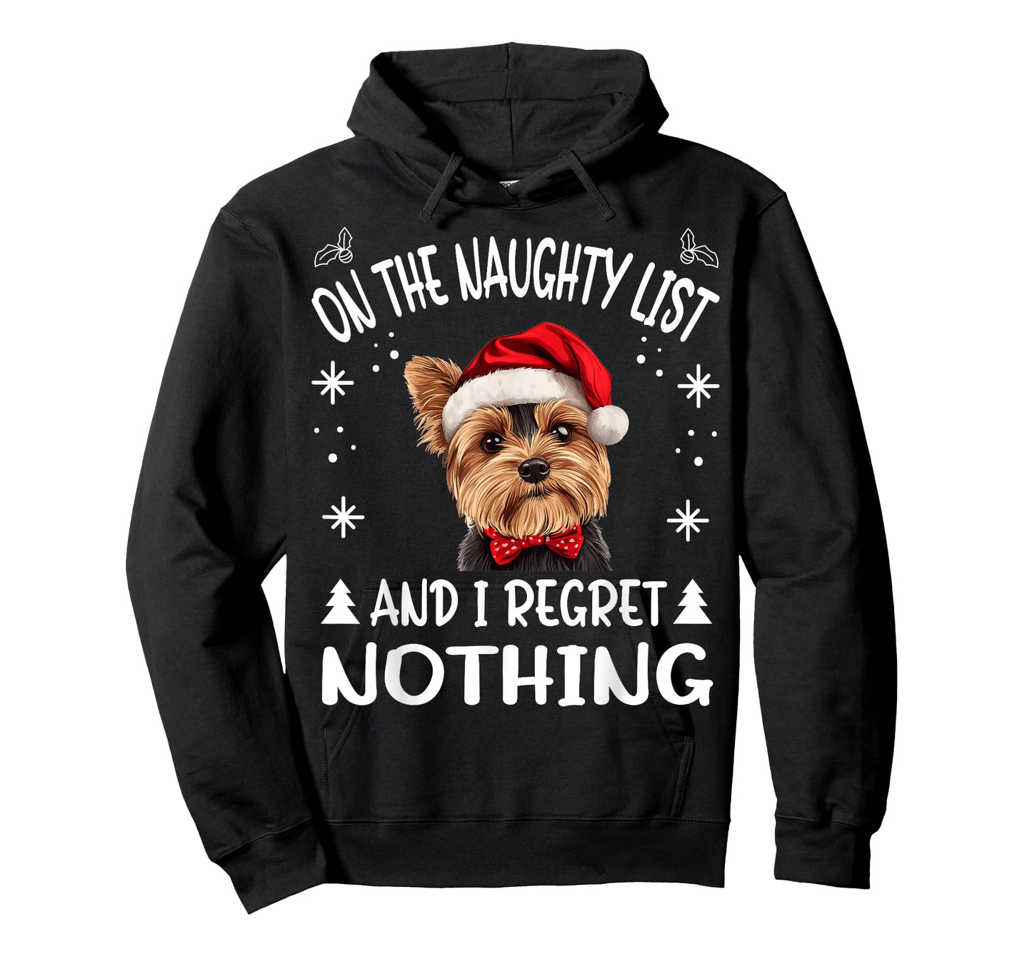 Cute Yorkshire Terrier Yorkie dog Dog Christmas On The Men Women T-Shirt
