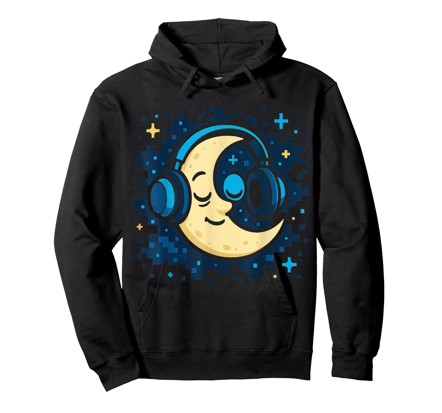 Lofi Lullabies and Focus Beats Moon Headphones Pixel Sky Zen T-Shirt