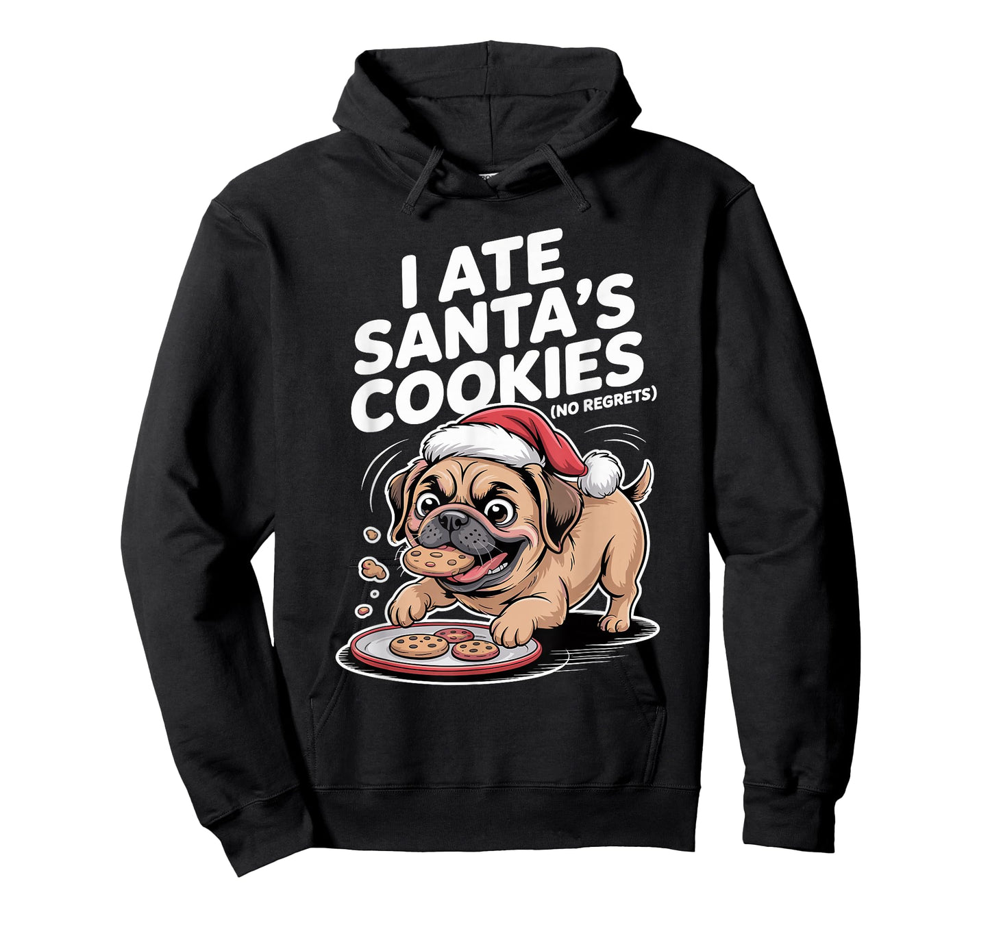 I Ate Santas Cookies Xmas Puppy Funny Christmas Puggle T-Shirt