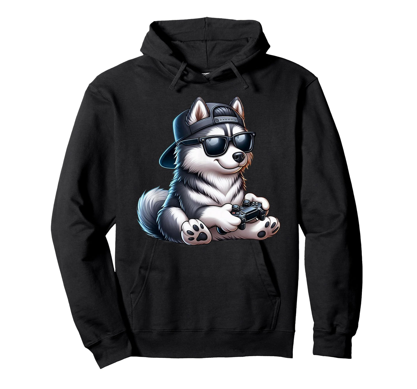 Funny Husky Dog Playing Video Games Dog Playing Video Games T-Shirt
