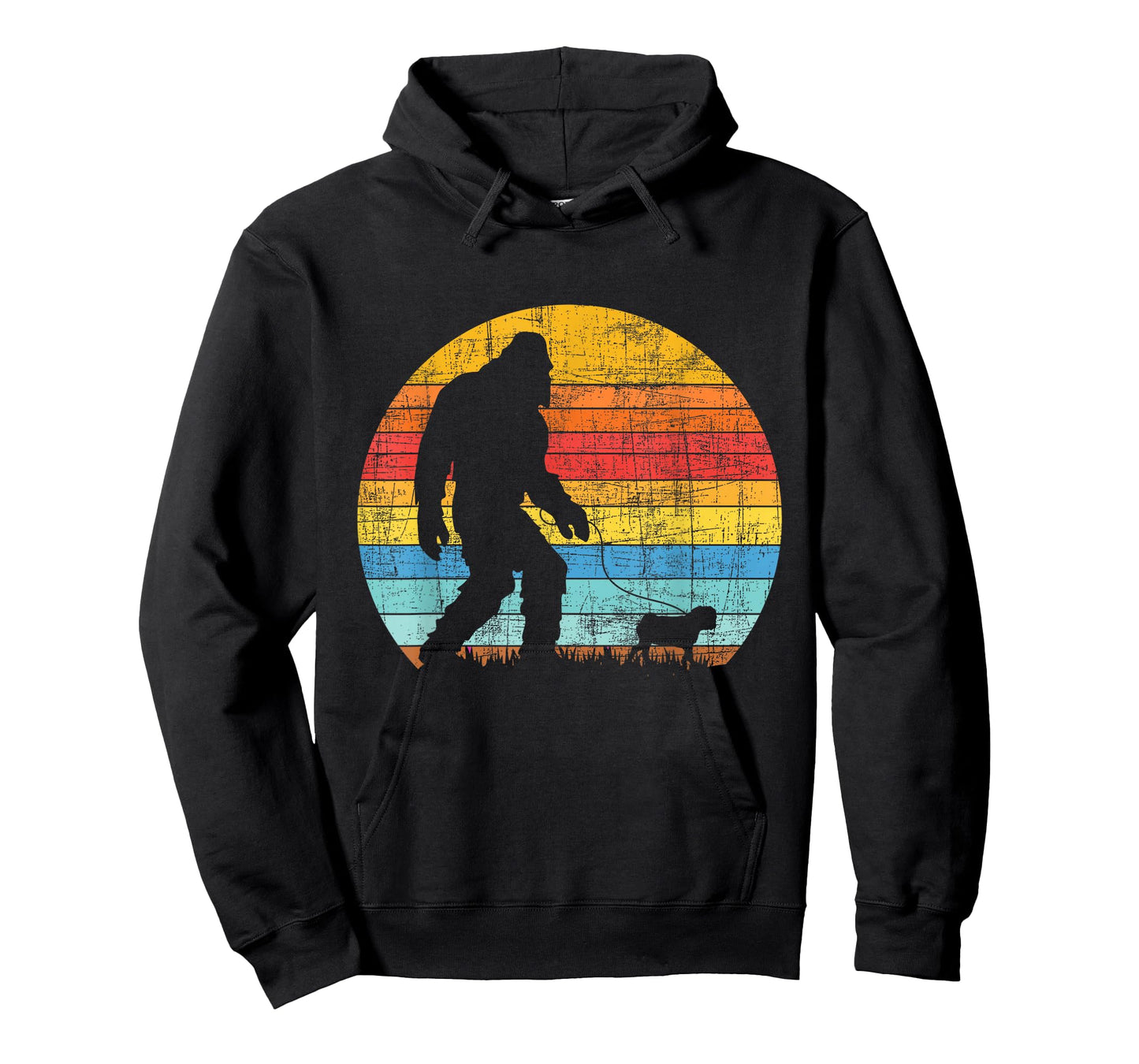 Bigfoot Walking with A Pug - Dog Owner Animal Puppy Trainer T-Shirt