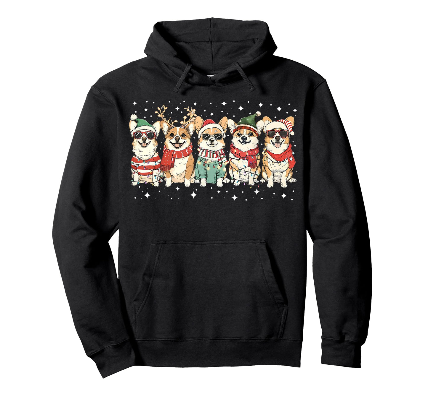 Corgi Santa Christmas Lights Xmas PJ Dog Lover Merry Corgmas T-Shirt
