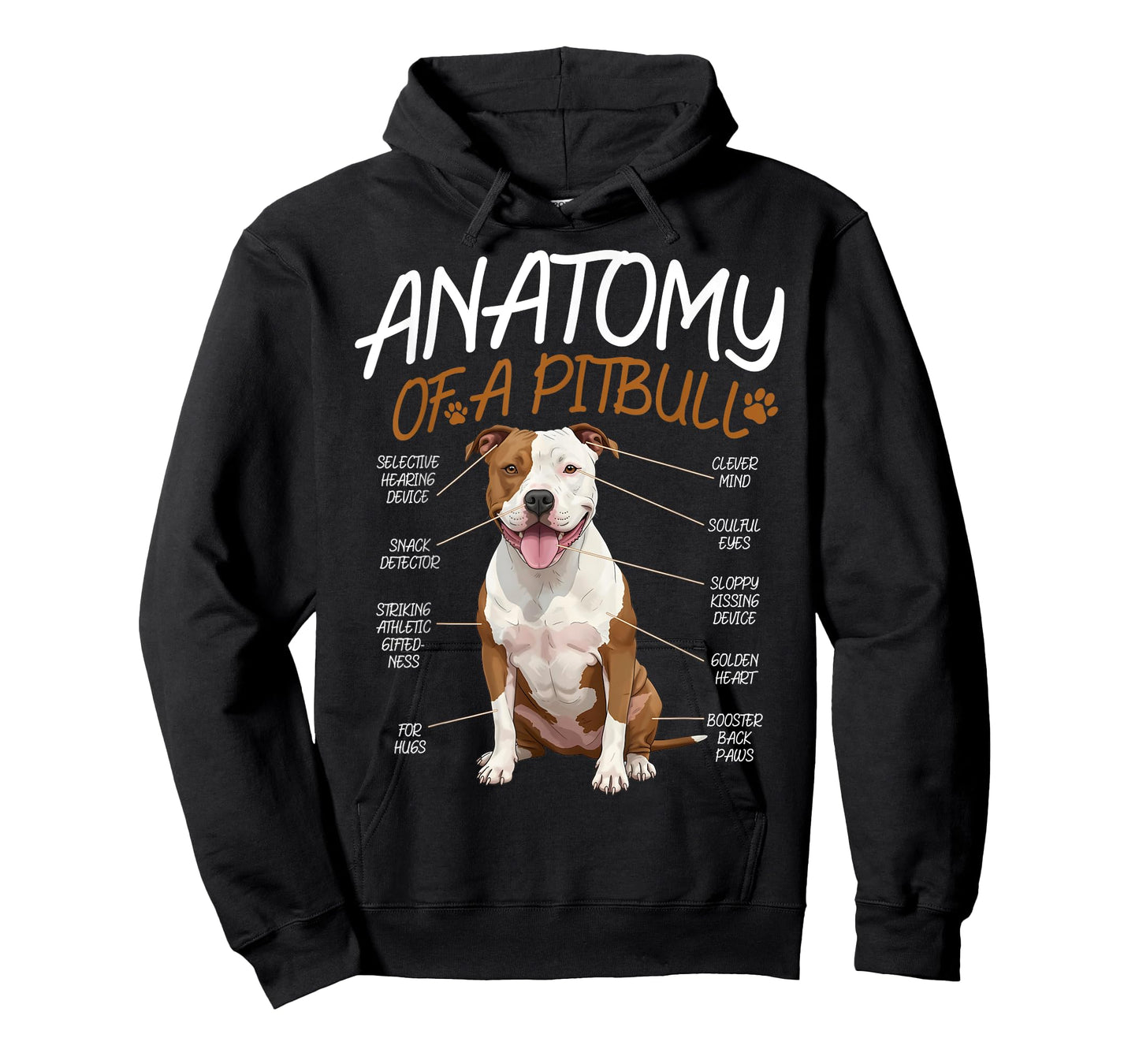 Anatomy of a Pitbull Dog Lovers Funny Cute Canine Humor T-Shirt