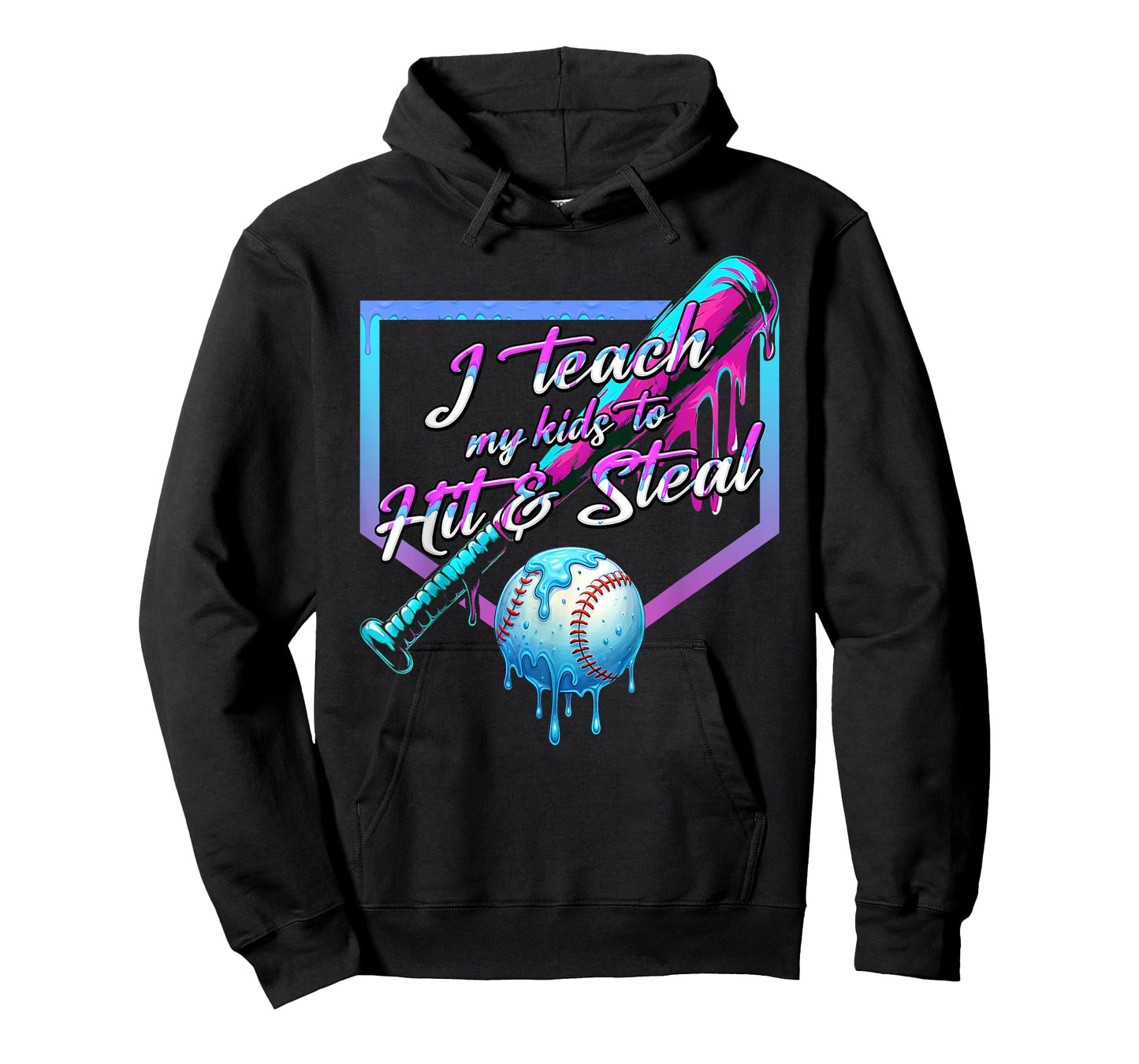 Ice Cream Drip Baseball Dad - I Teach My Kids to Hit & Steal T-Shirt