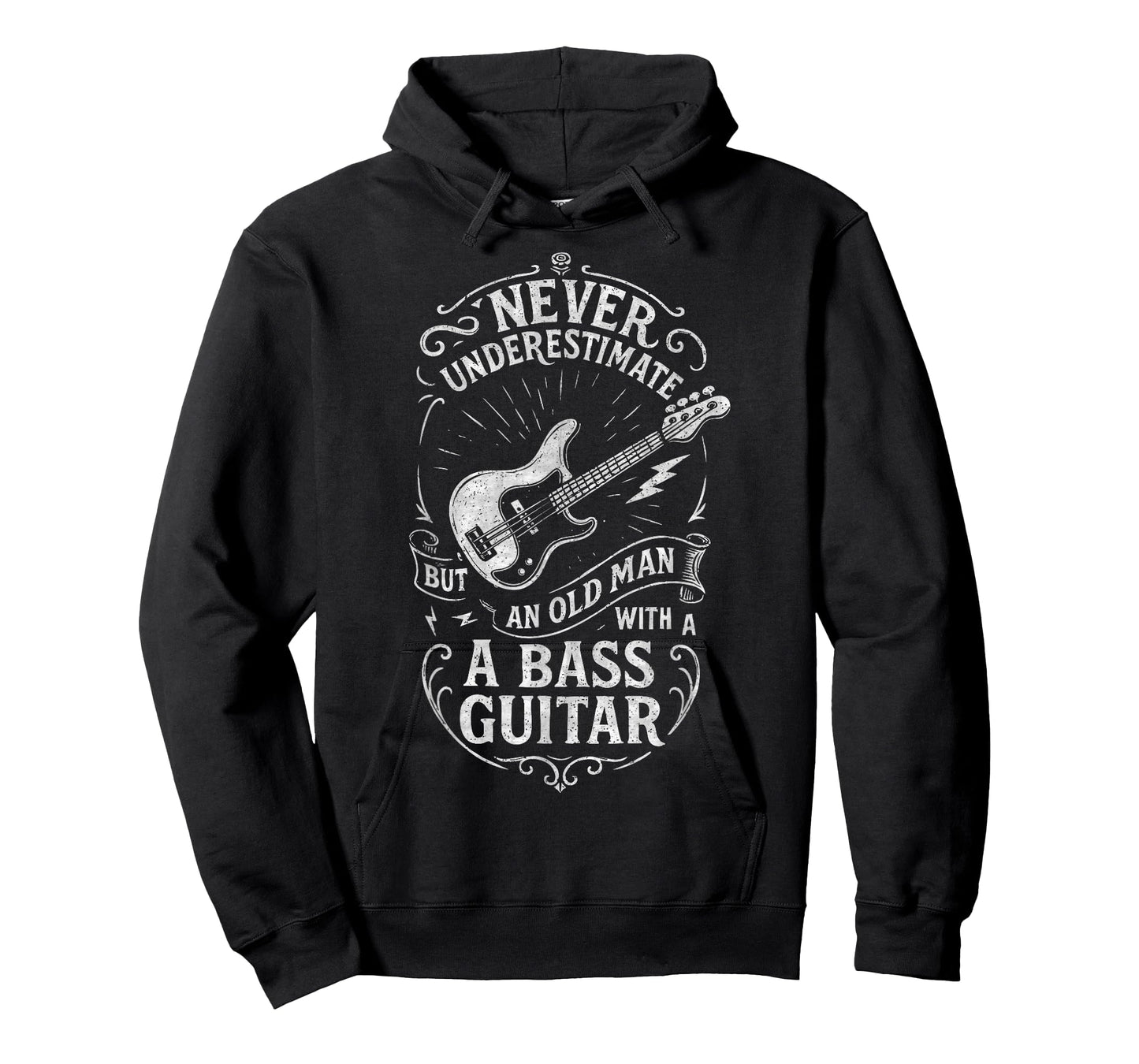 Never Underestimate An Old Man With A Bass Guitar Funny T-Shirt