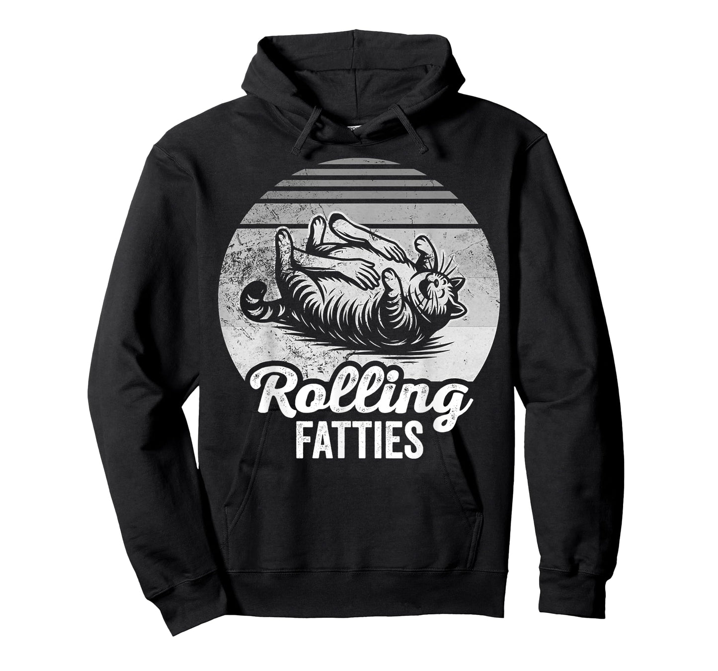 Rolling Fatties Cat Humor Design Pet Fans T-Shirt
