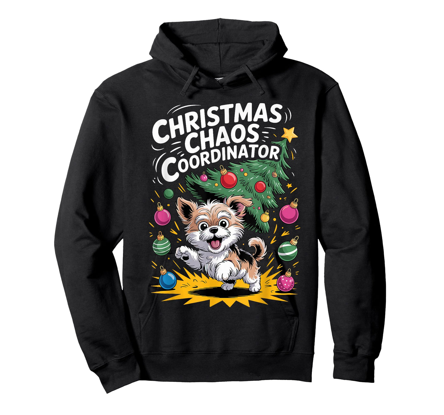 Christmas Chaos Coordinator Xmas Puppy Funny Morkie T-Shirt