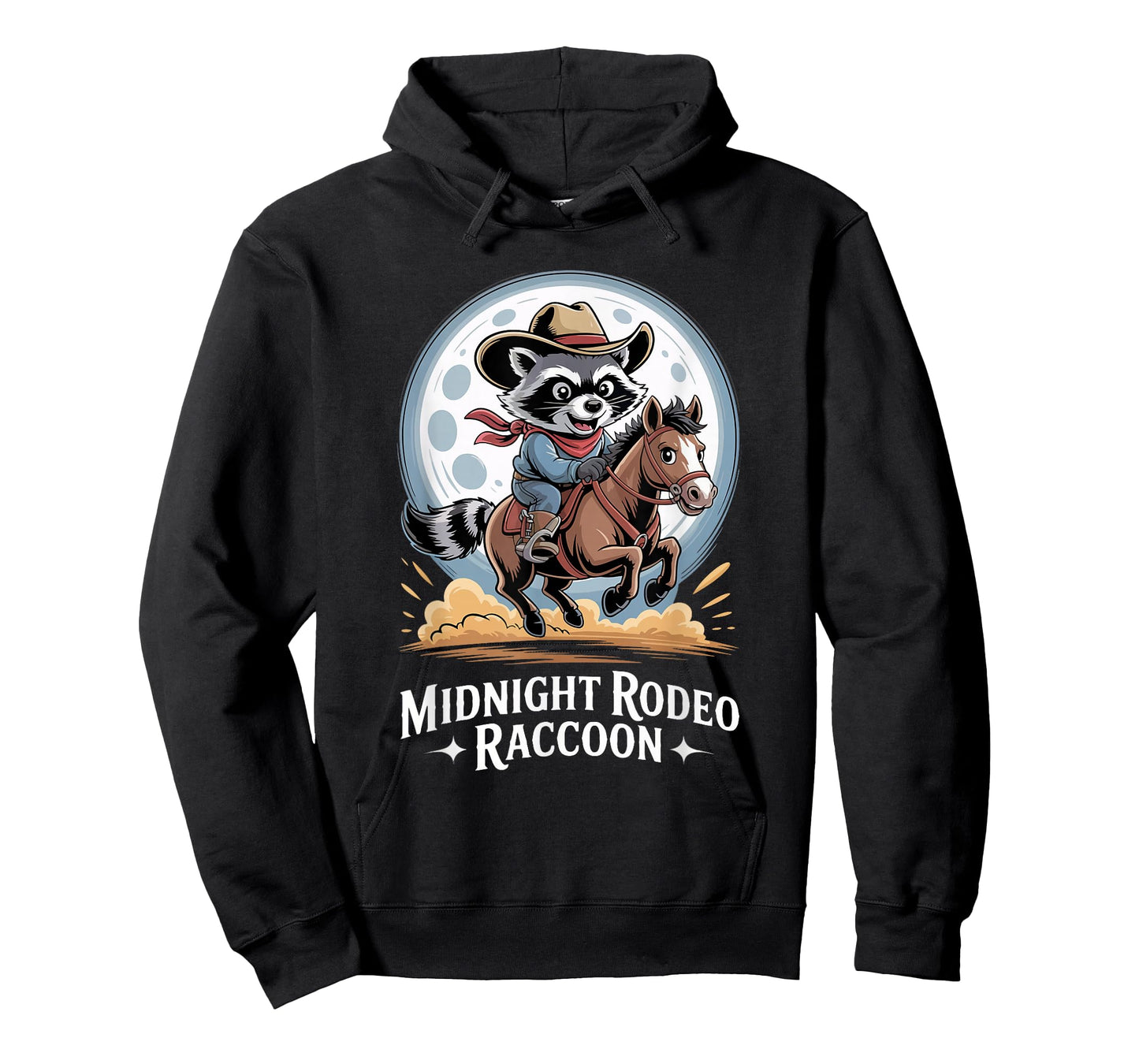 Western Rodeo Midnight Country Music Cowboy Raccoon T-Shirt