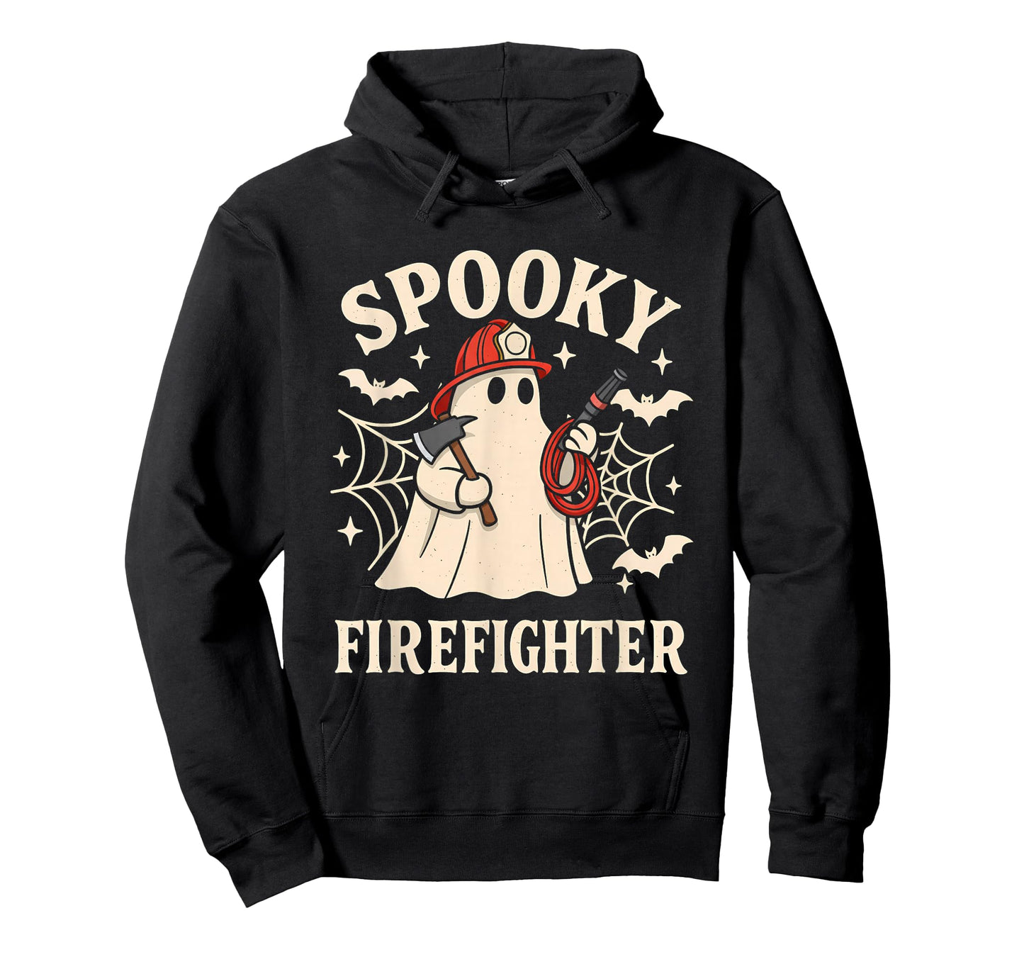 Spooky Firefighter Ghost Funny Halloween Costume Fire Man T-Shirt