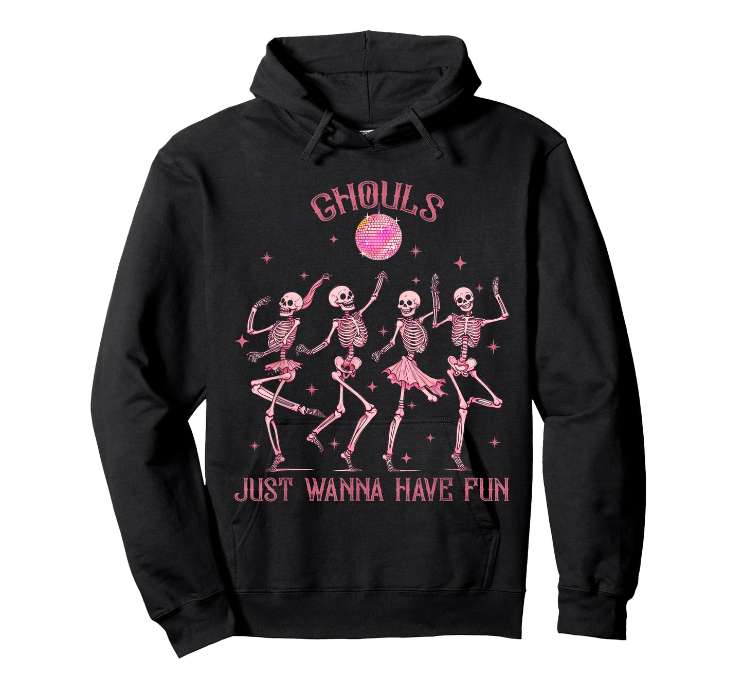 Girl Ghouls Just Wanna Have Fun Disco Party Dancing Skeleton T-Shirt