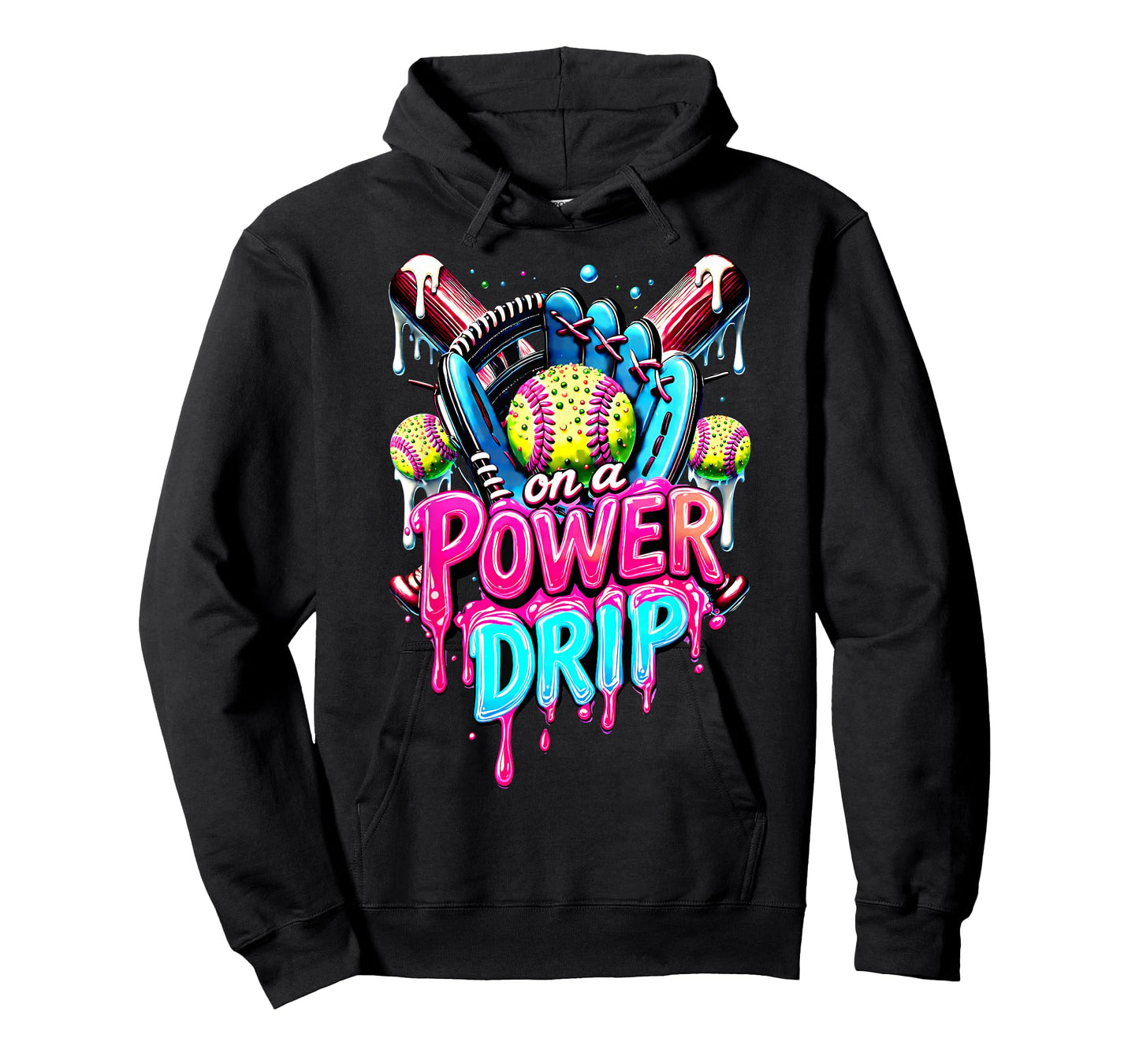 On A Power Drip Softball Ice Cream Dripping With Sprinkles T-Shirt