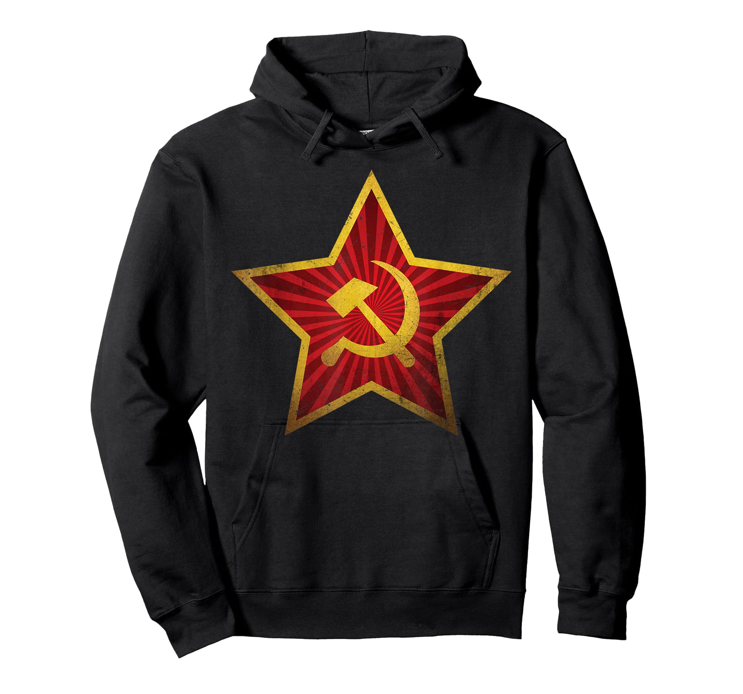 Soviet CCCP Red Star Sickle Hammer Symbol Emblem Distressed T-Shirt