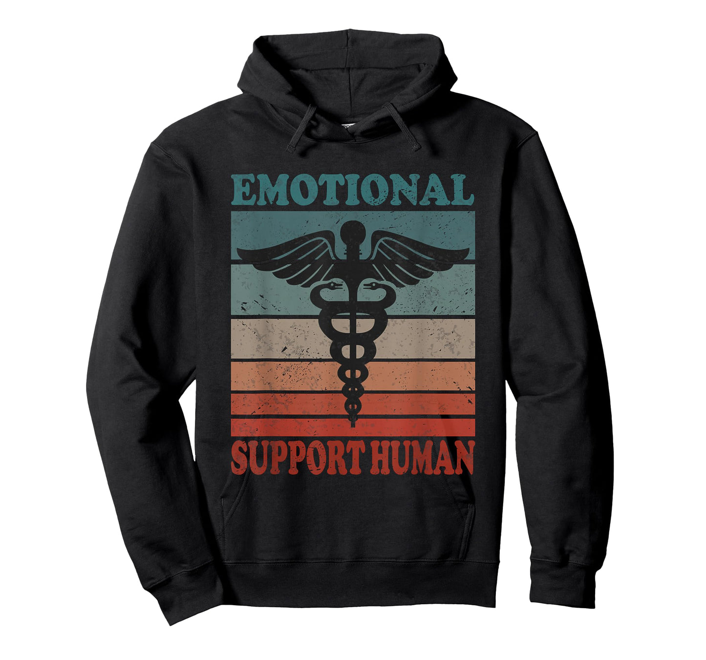 Vintage Emotional Support Human Service People T-Shirt Black