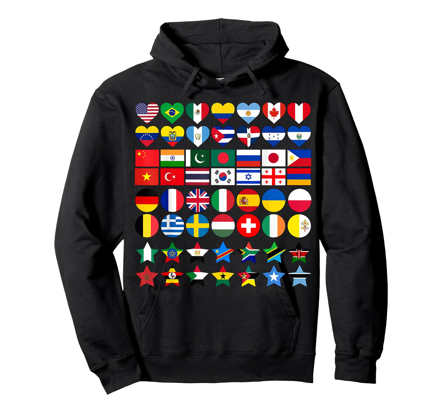 Flags of Countries of the Worlds in Geometric Shapes T-Shirt